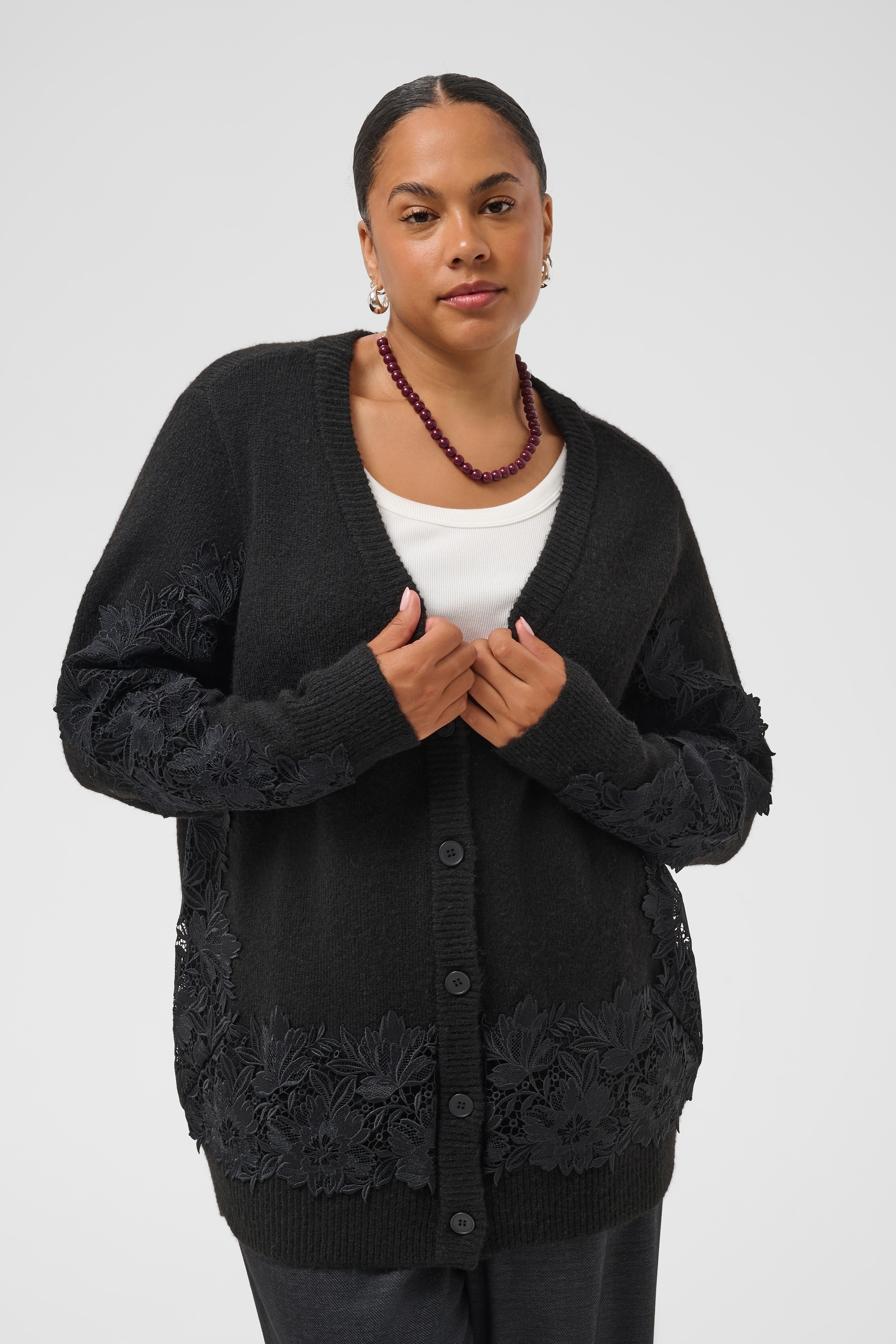 KAFFE Curve Strickjacke »KAFFE Curve Strickjacke KCsiffa«