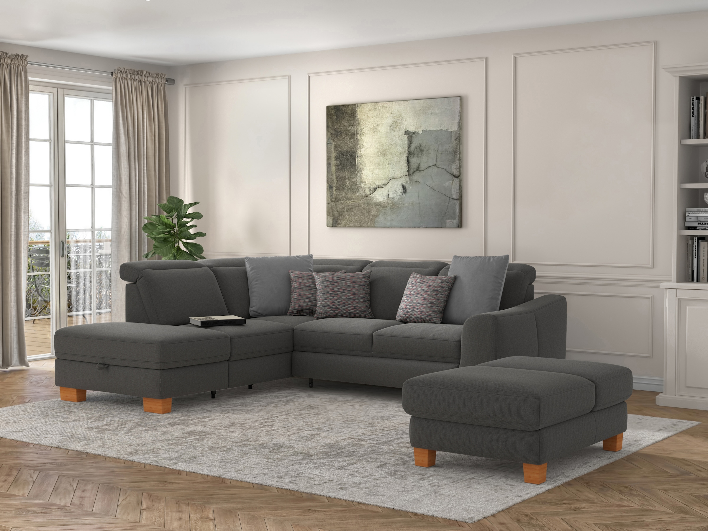 sit&more Ecksofa "Dundee L-Form", mit Federkern und Massivholzfüßen, wahlwe günstig online kaufen