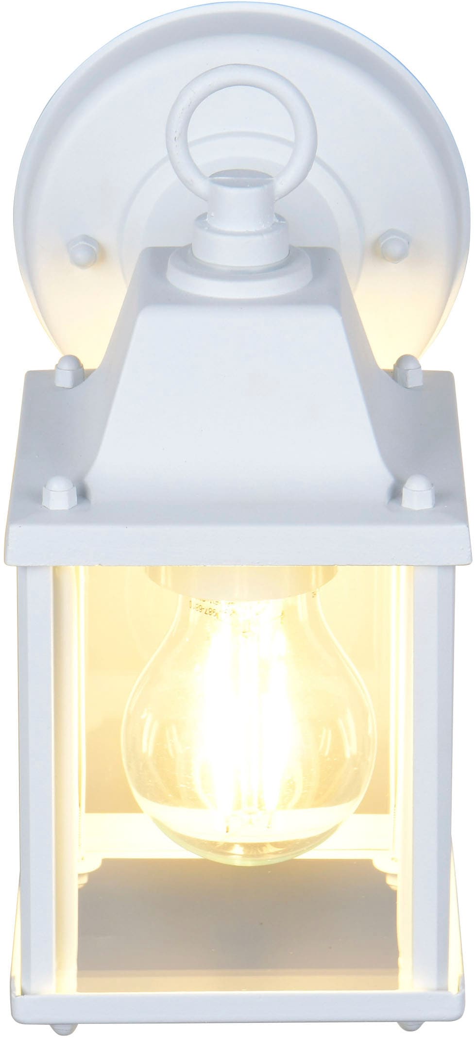 TRIO Leuchten Außen-Wandleuchte »MIRANDE, Hauswand Leuchte Laterne mit Glasschirm, exkl 1x E27 max 40W«, 1 flammig, Leuchtmittel E27 | Leuchtmittel wechselbar, IP23, Outdoor Wandlampe für wechselbare Leuchtmittel Höhe 23cm