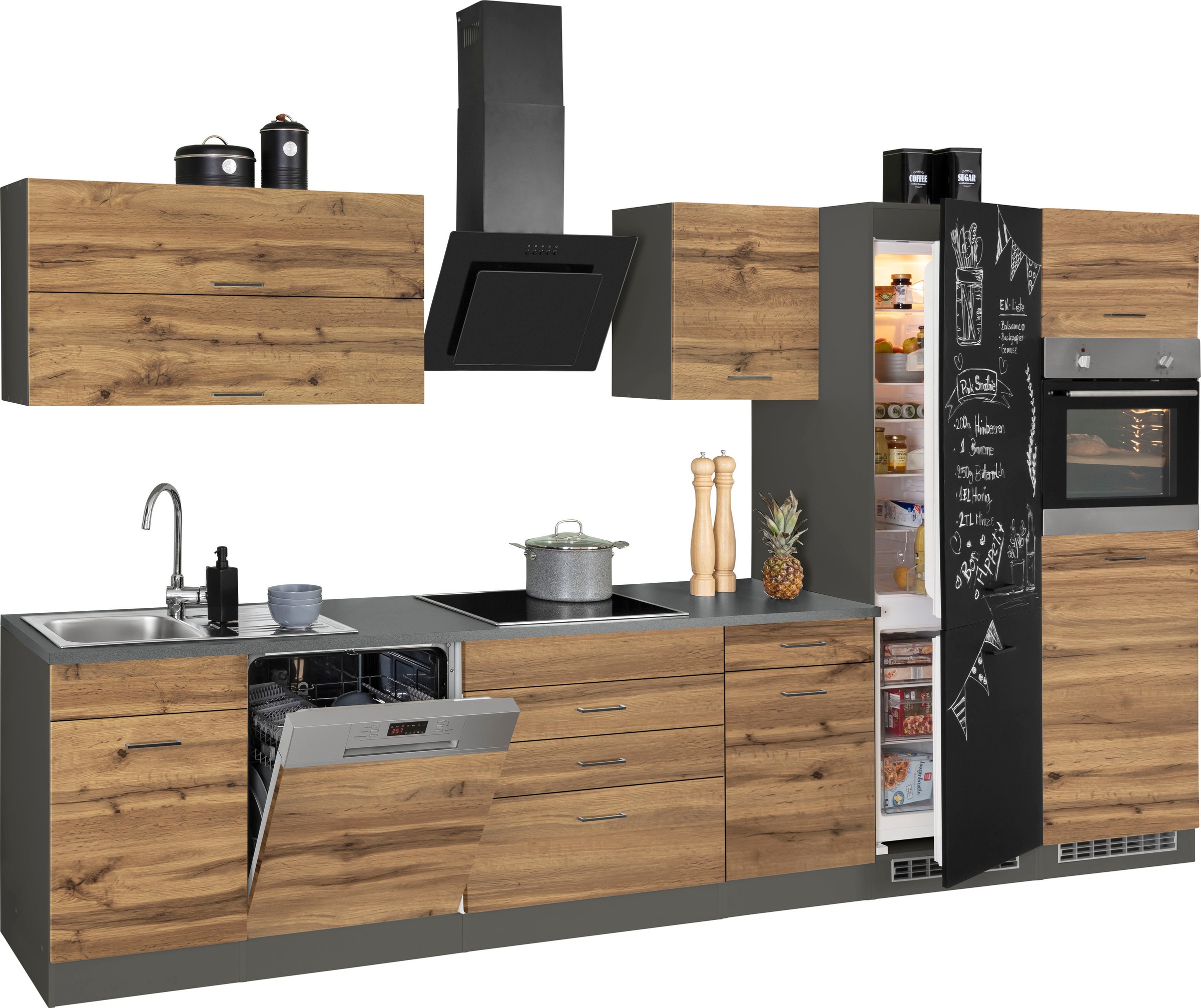KOCHSTATION Küchenzeile »KS-Trier«, mit E-Geräten, Breite 360 cm