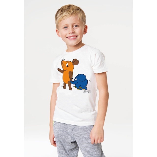 LOGOSHIRT T-Shirt »Sendung mit der Maus - Maus & Elefant«, mit coolem Print  online bestellen | BAUR