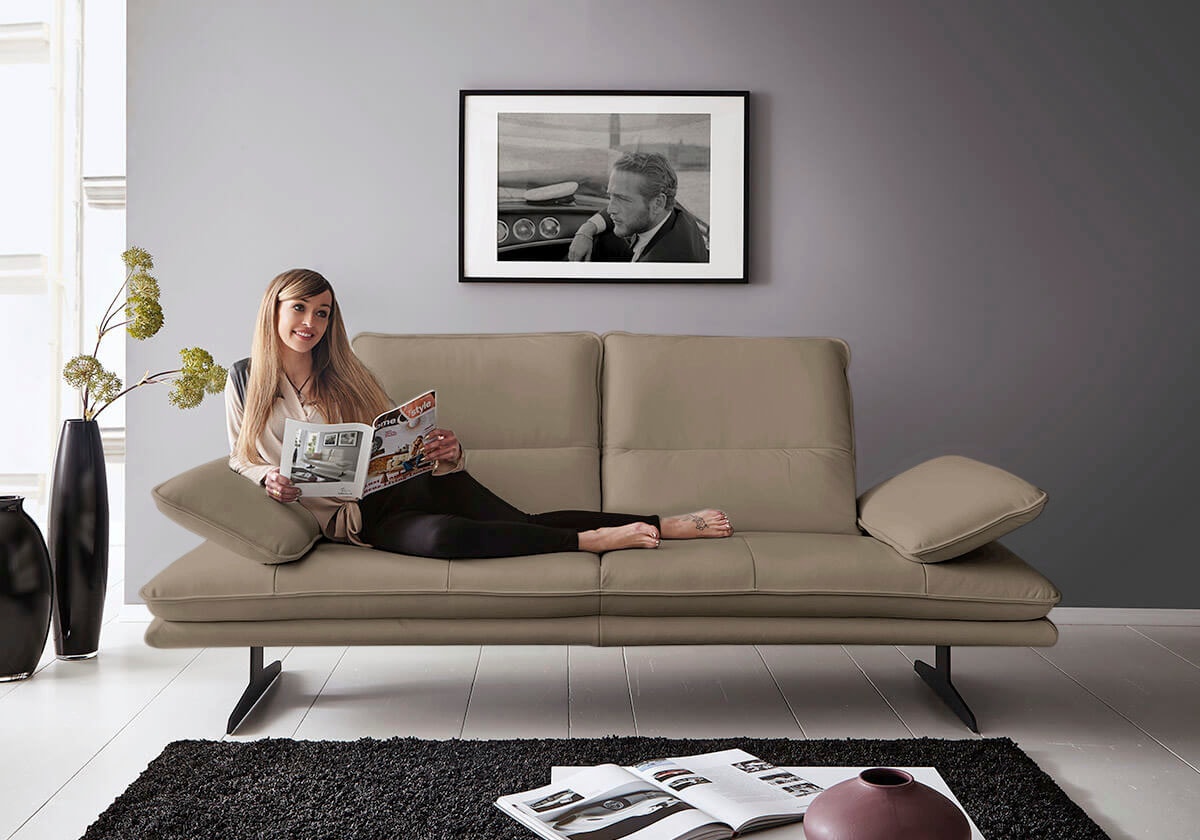 W.SCHILLIG 2-Sitzer "broadway, Designsofa mit tollem Sitzkomfort, Breite 216cm" Sitztiefenverstellung, Kopfteil- & Seitenteilverstellung, Breite 216cm