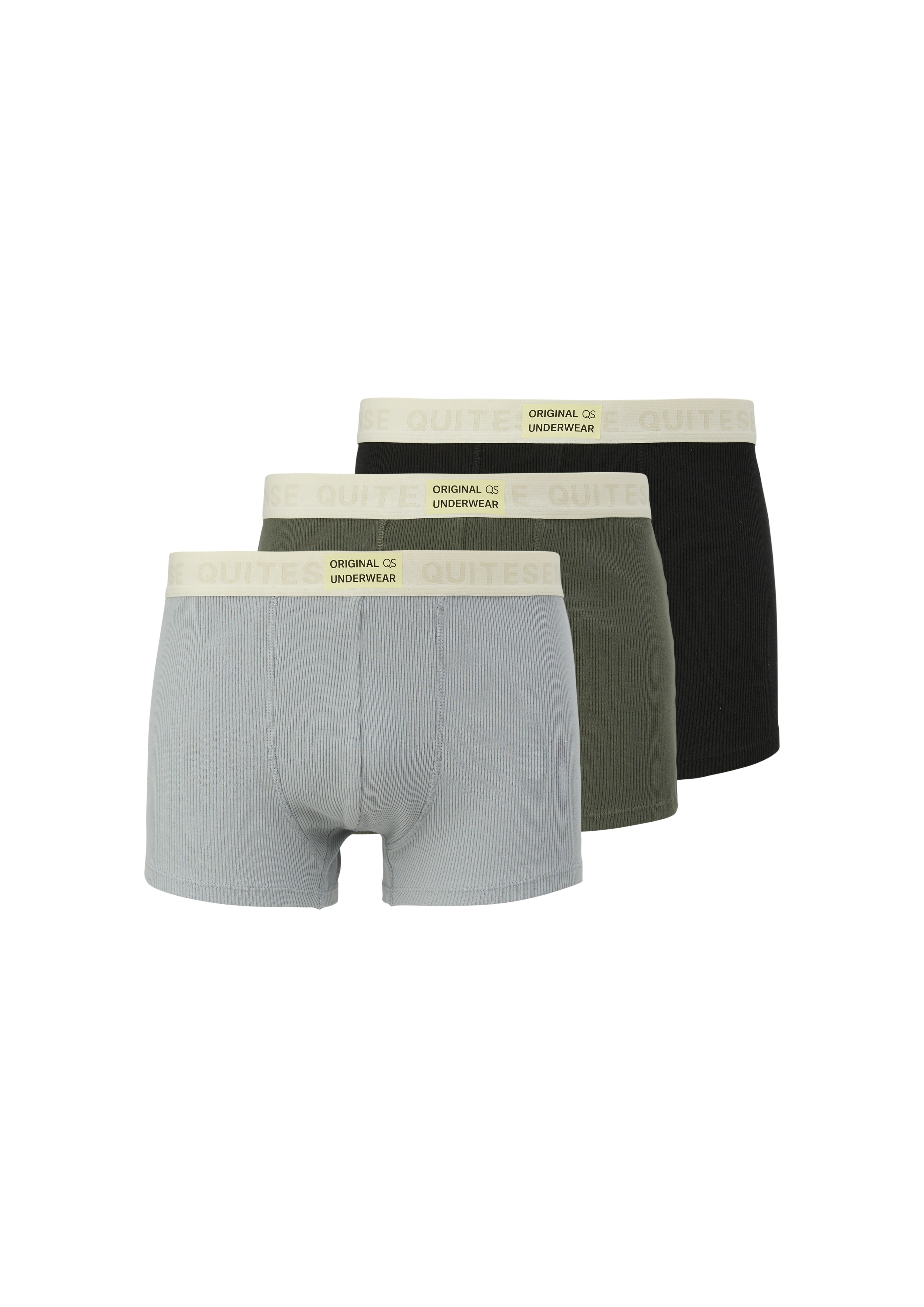 QS Boxershorts Packung, 3 Stk. aus Rippware