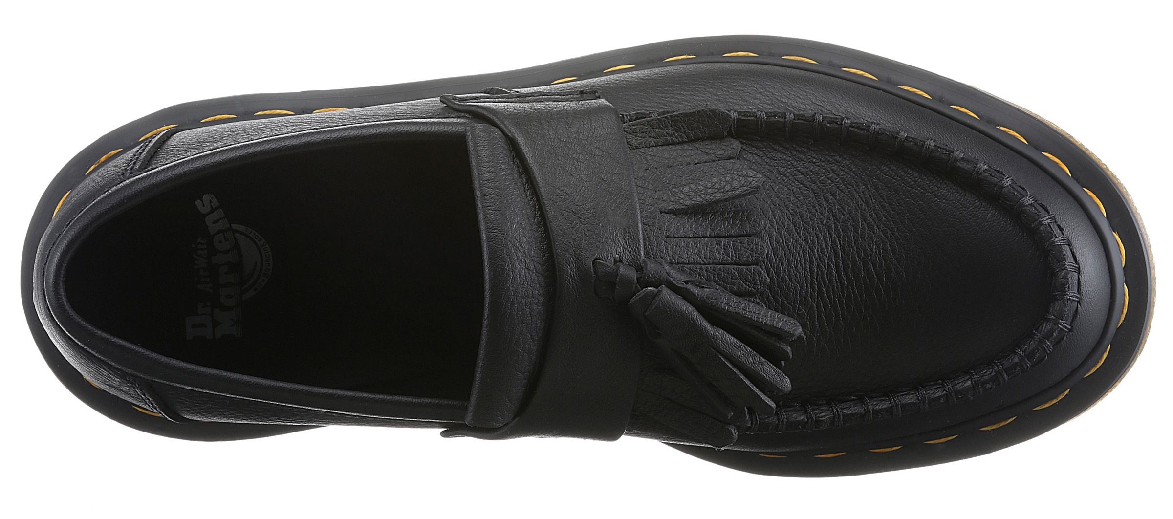Thumbnail - DR. MARTENS Mokassin "Black Virginia Adrian" Chunky Slipper, Schlupfschuh mit modischer Tassel - schmale Form