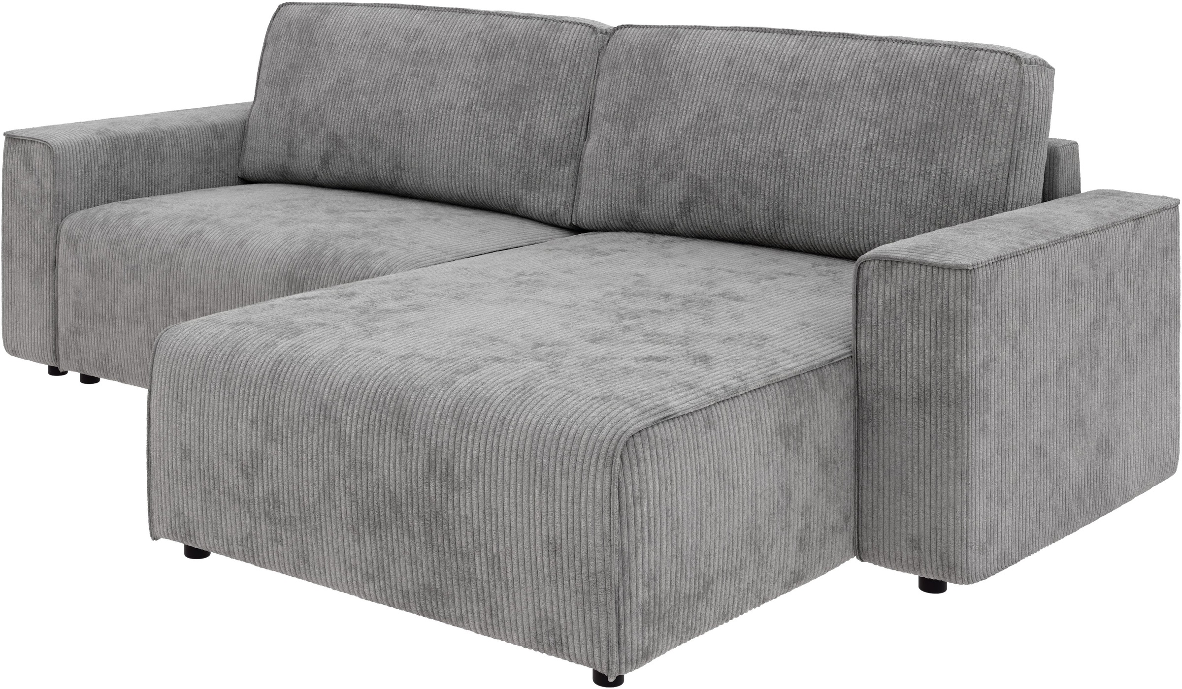 INOSIGN Ecksofa »Chance, Recamiere beidseitig montierbar, Schlaffunktion, Breite 265 cm«, in Cordstoff HYPER, mit Schlaffunktion und Bettkasten