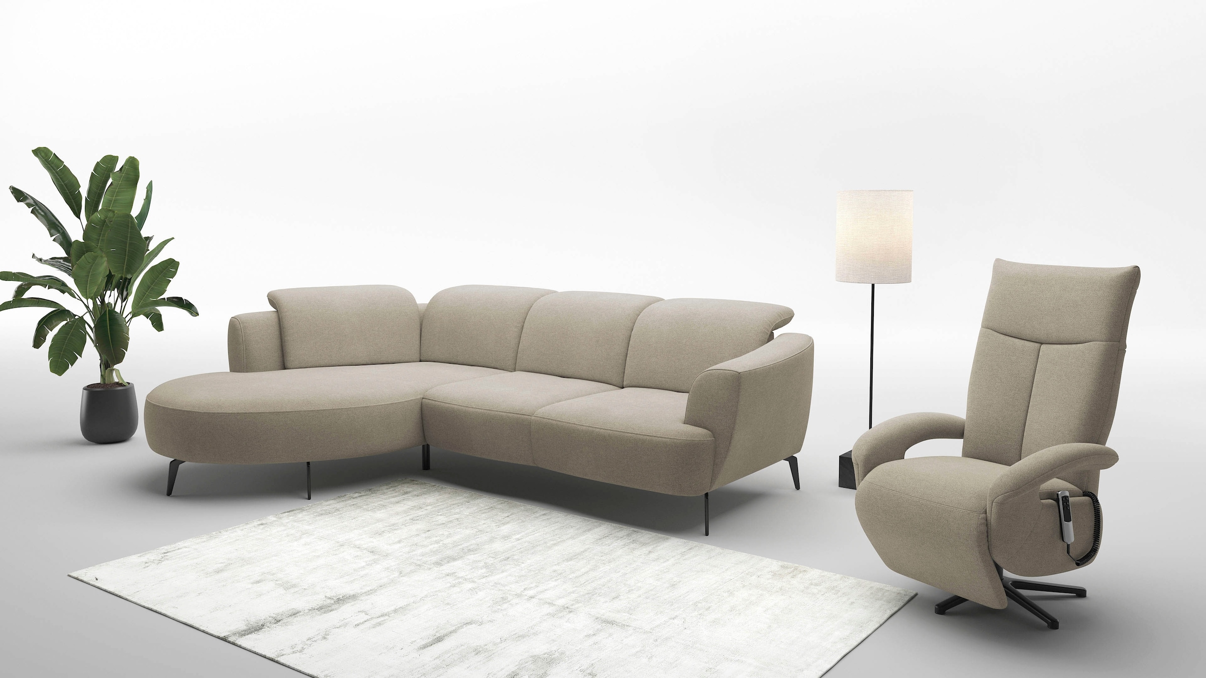 sit&more Ecksofa »Zoe«, ink.Sitztiefenverstellung, wahlweise mit Kopfteilverstellung