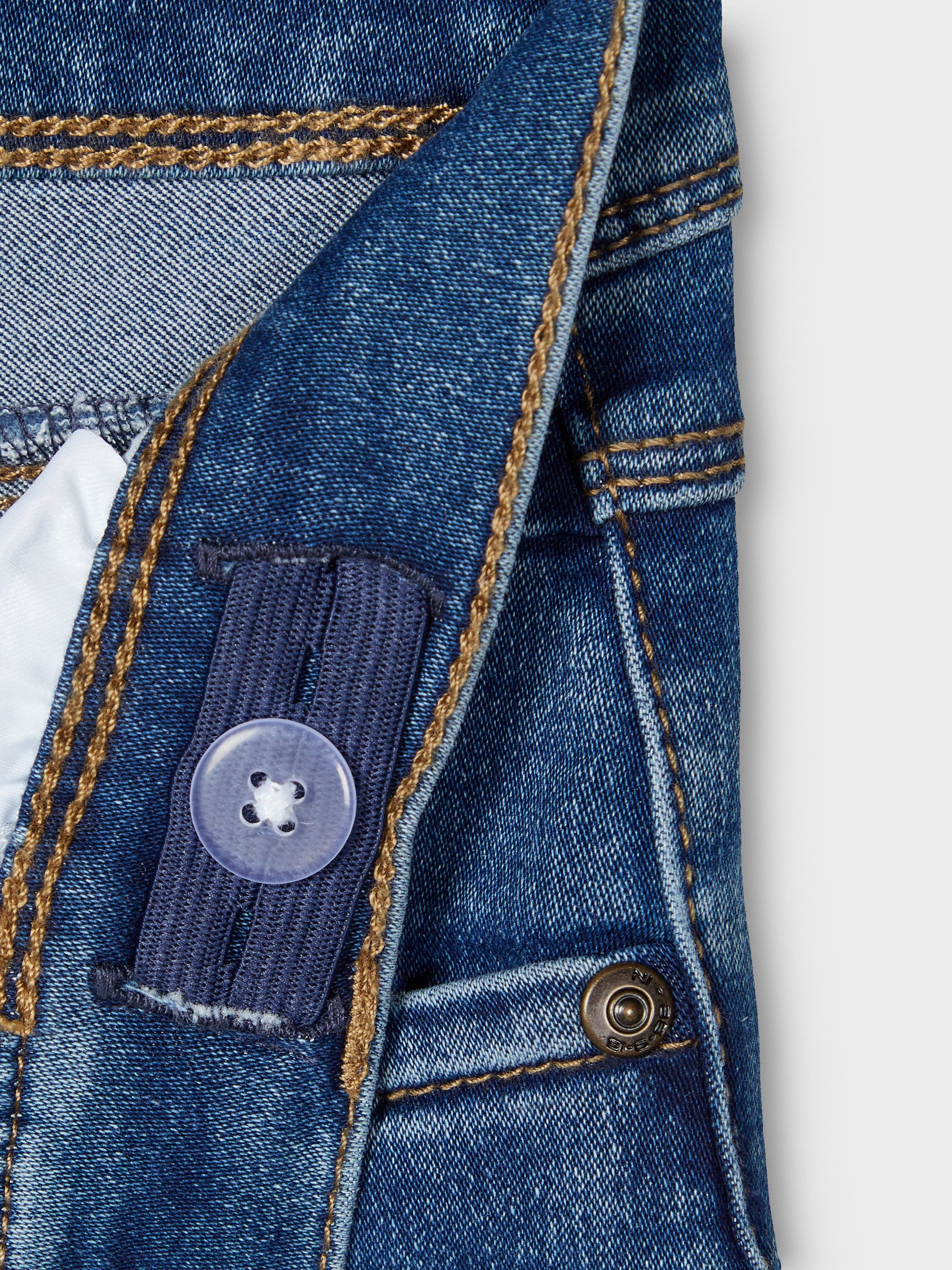 Name It Stretch-Jeans »NKMSILAS für Jungen mit verstellbarem Bund und schlanker Form«, slim fit, Denim, Abriebeffekte, angesetztes Bündchen