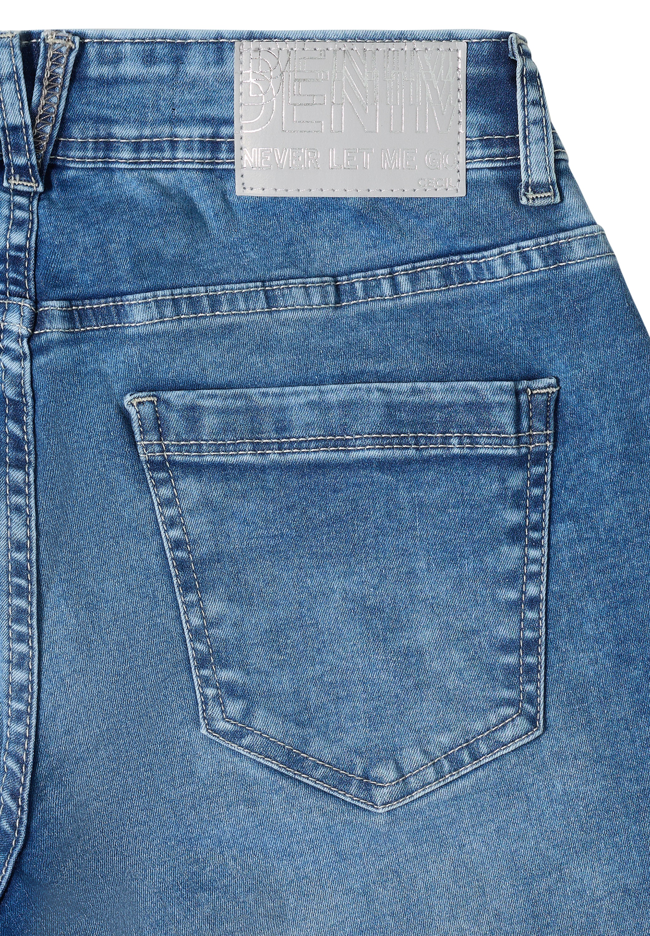 Comfort-fit-Jeans CECIL, Herren, Gr. 27, Länge 32, authentic used wash, Jeans, 78% Baumwolle, 20% Polyester, 2% Elasthan, unifarben, lang, Jeans, 5-Pocket-Style 3
