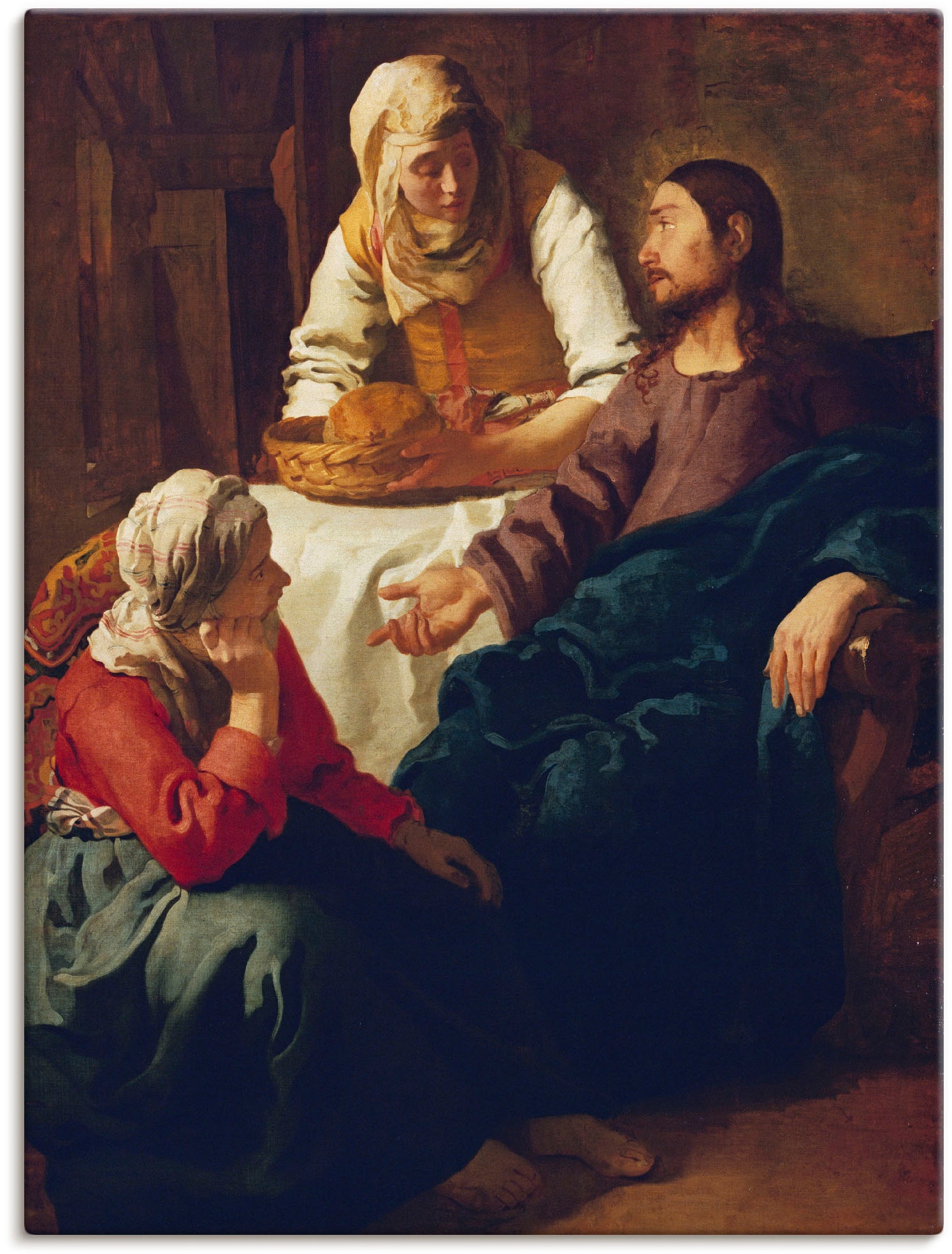 Artland Leinwandbild "Christus im Hause von Martha und Maria", Religion, (1 St.), auf Keilrahmen gespannt