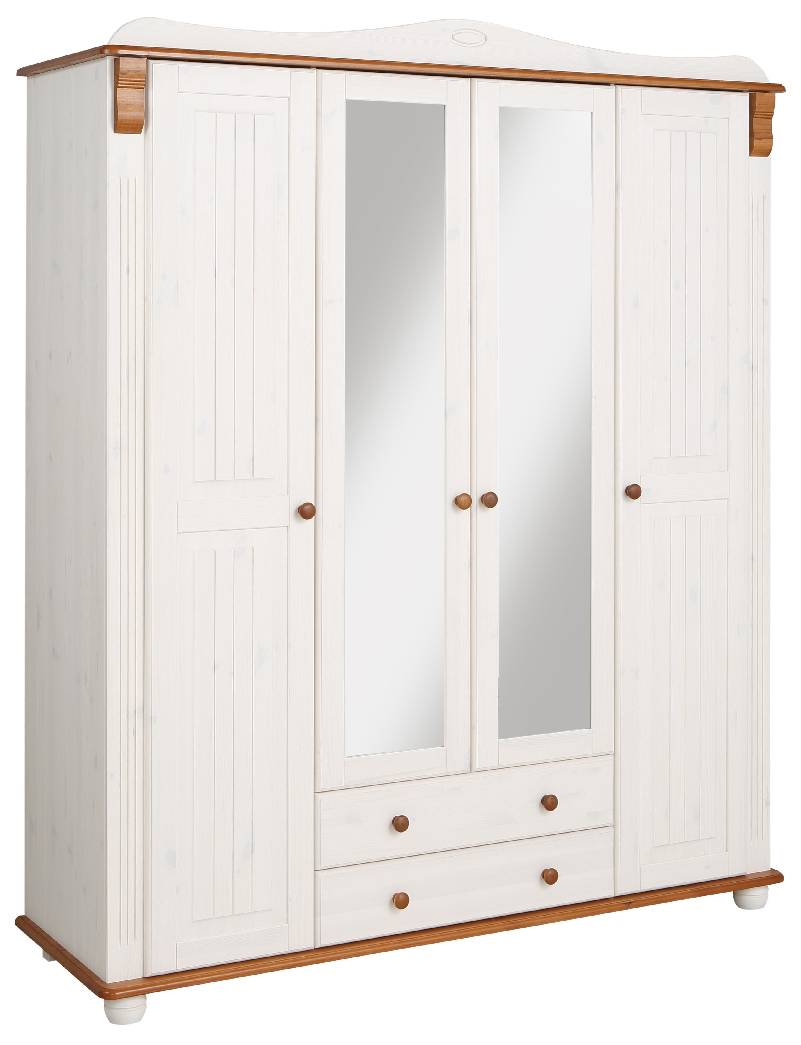 OTTO home Kleiderschrank "Adele" Massive Kiefer,Spiegel; Landhausstil