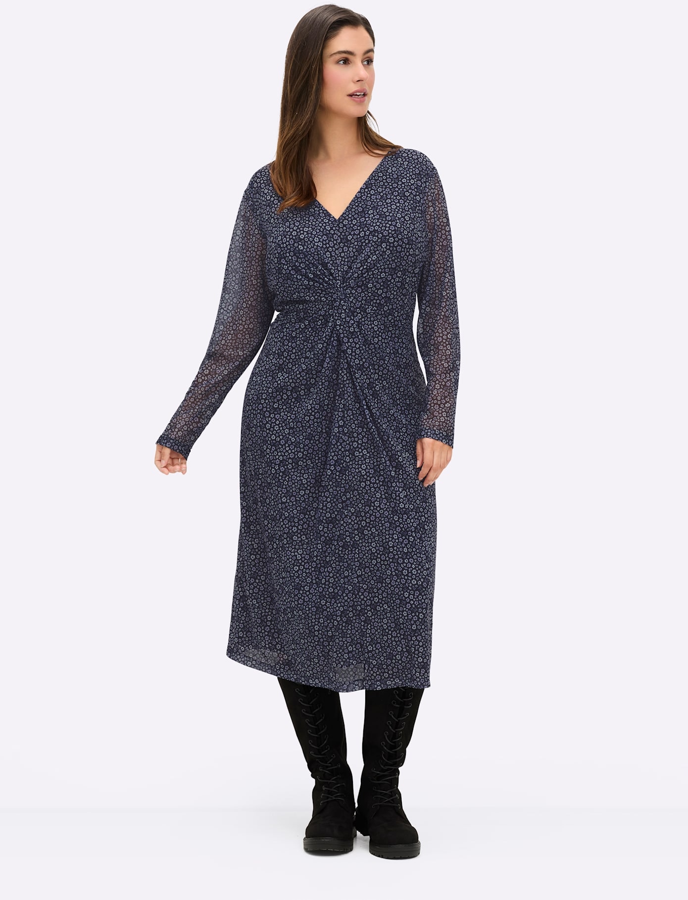 Sheego Druckkleid "Mesh-Kleid" günstig online kaufen