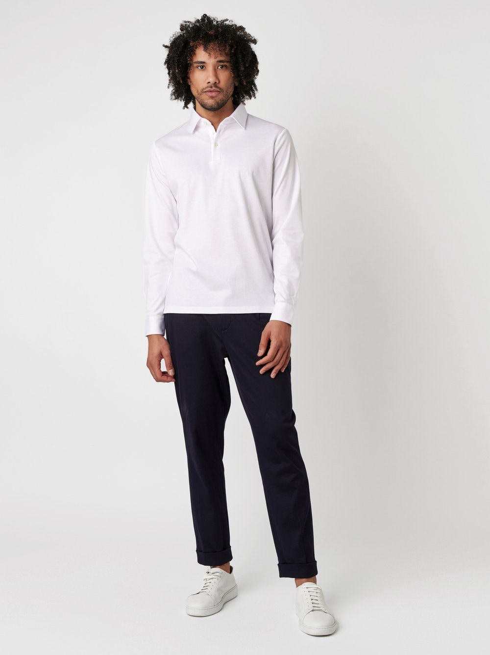 DESOTO Langarm-Poloshirt »Essential Polo Kent 1/1«, Mit Rundhalsausschnitt