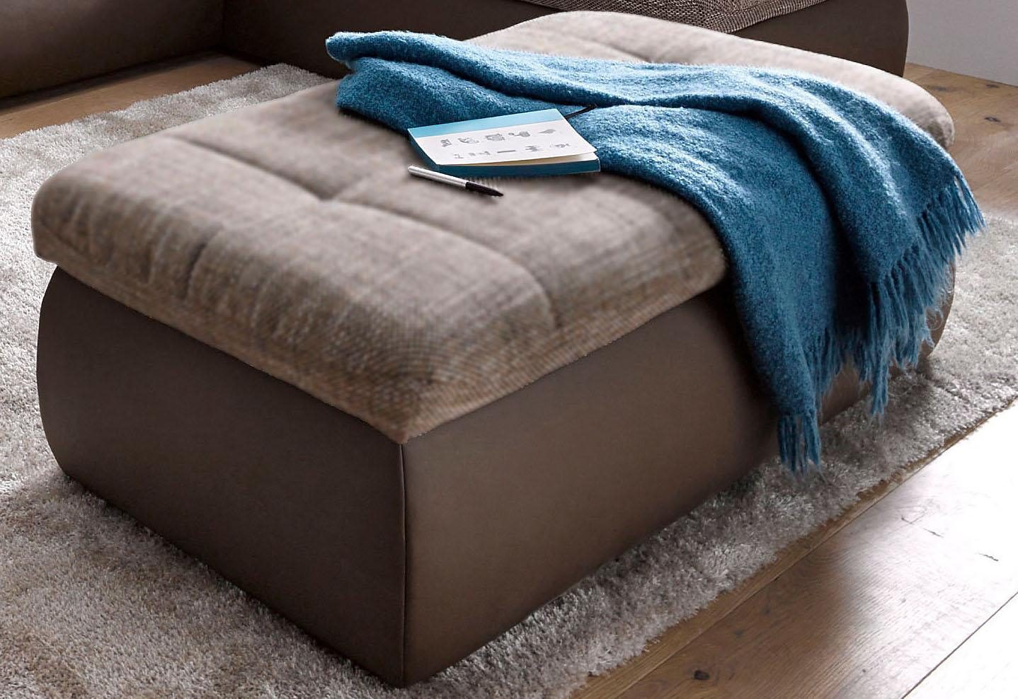 DOMO collection Polsterhocker "MORIC 136x64 cm, praktisch und komfortabel" inklusive Stauraum