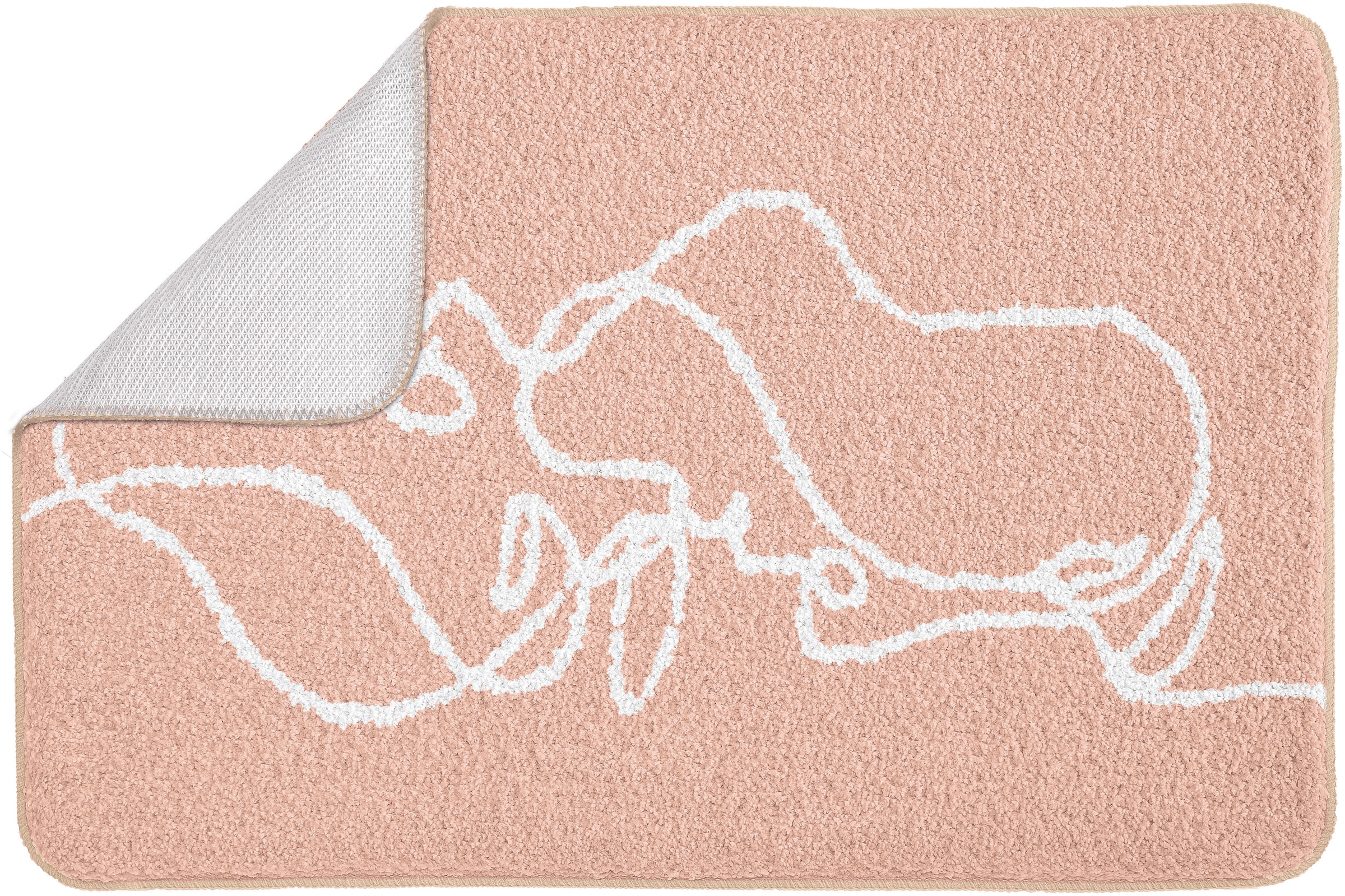 Kleine Wolke Badematte »Face«, rutschhemmend beschichtet, fußbodenheizungsgeeignet, Badteppich, modernes Design, Motiv Gesichter, waschbar