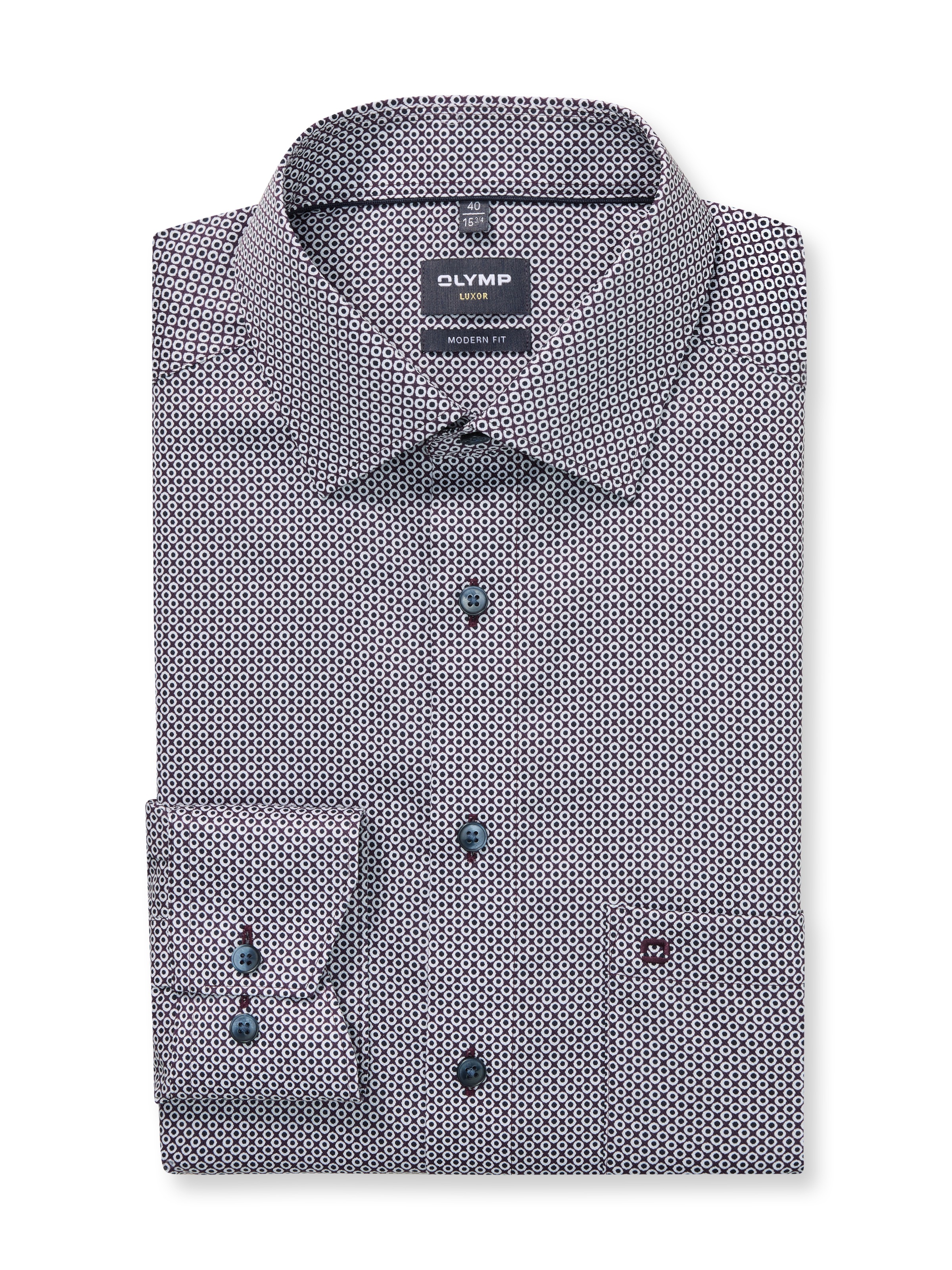 OLYMP Langarmhemd "Luxor" fein gemustert, Businesshemd, modern fit, New Ken günstig online kaufen