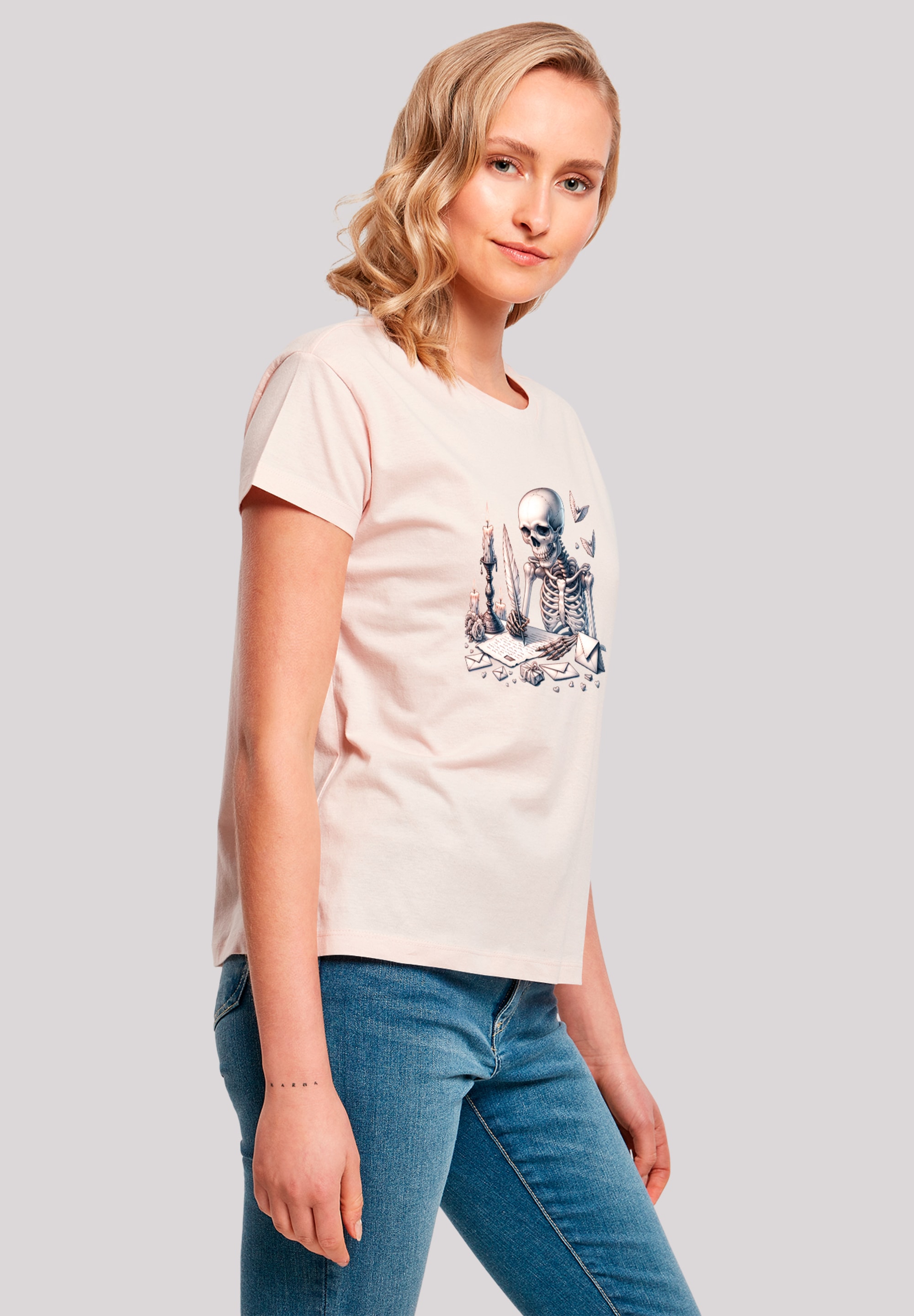 F4NT4STIC T-Shirt »Skelett Liebesbrief Valentinstag«, Premium Qualität