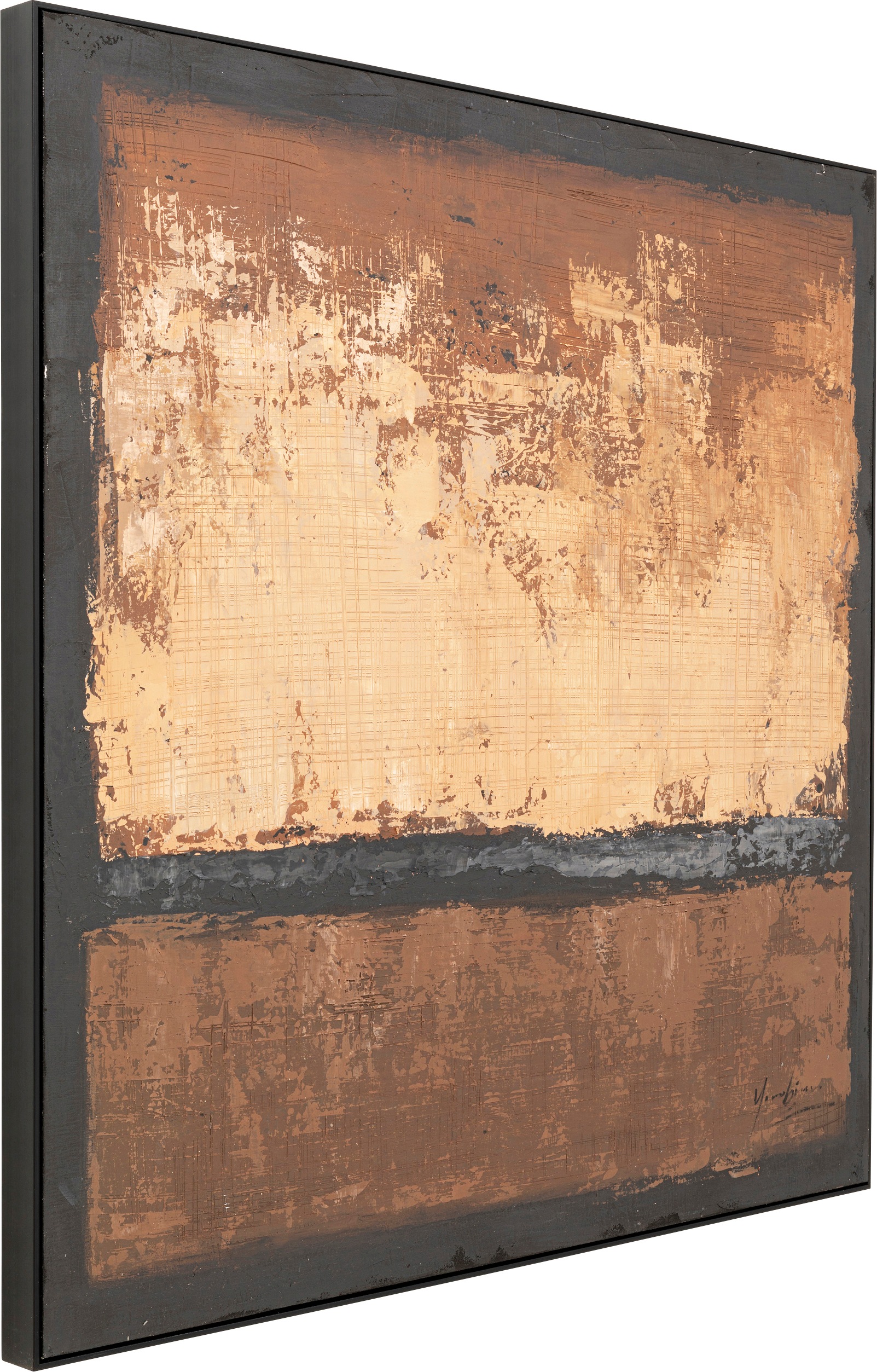 Kare Design Bild mit Rahmen "Gerahmtes Bild Silence Braun 120x120cm" günstig online kaufen