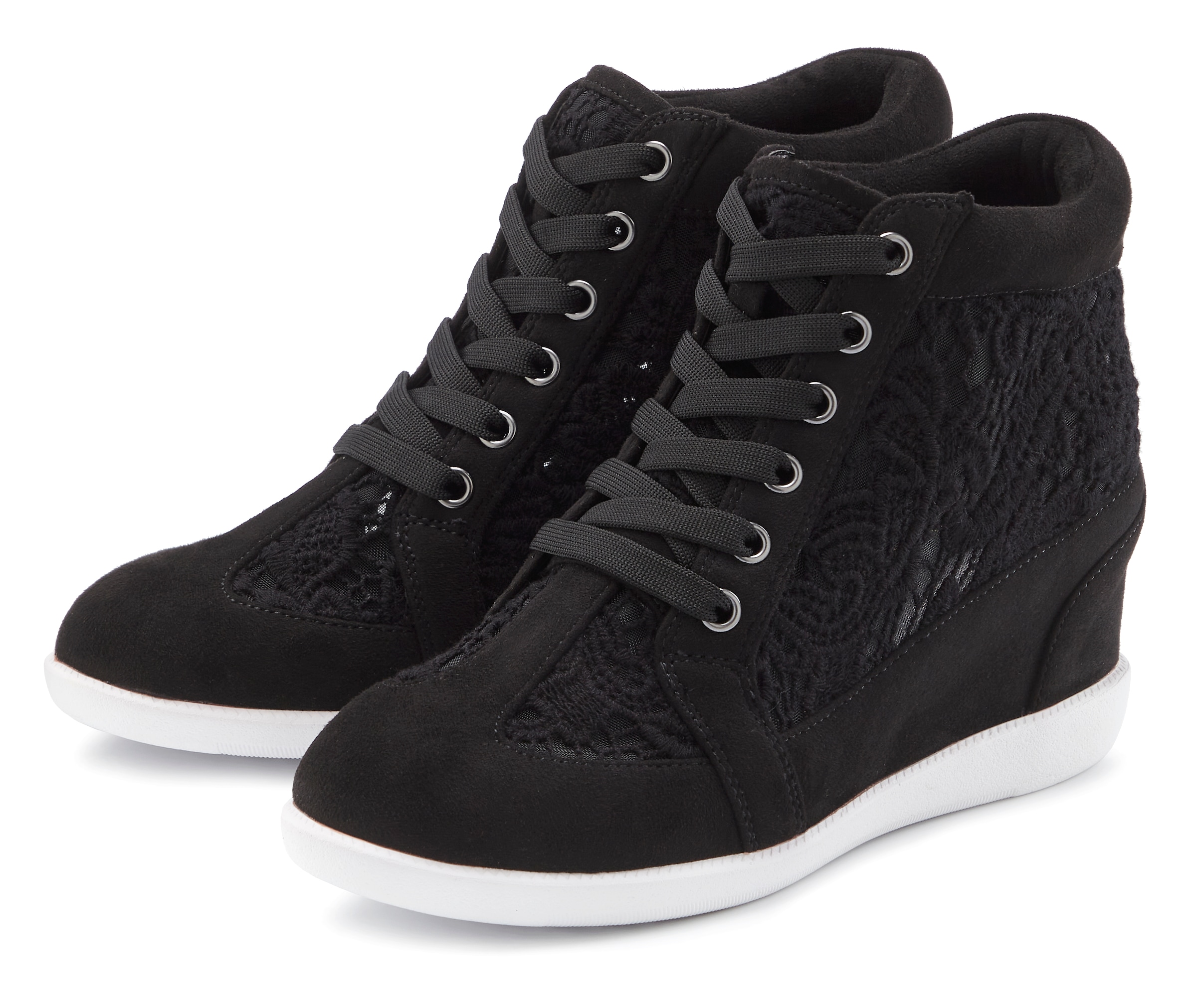 LASCANA Sneaker "Freizeitschuh,", mit innenliegendem Keilabsatz und Spitzen günstig online kaufen