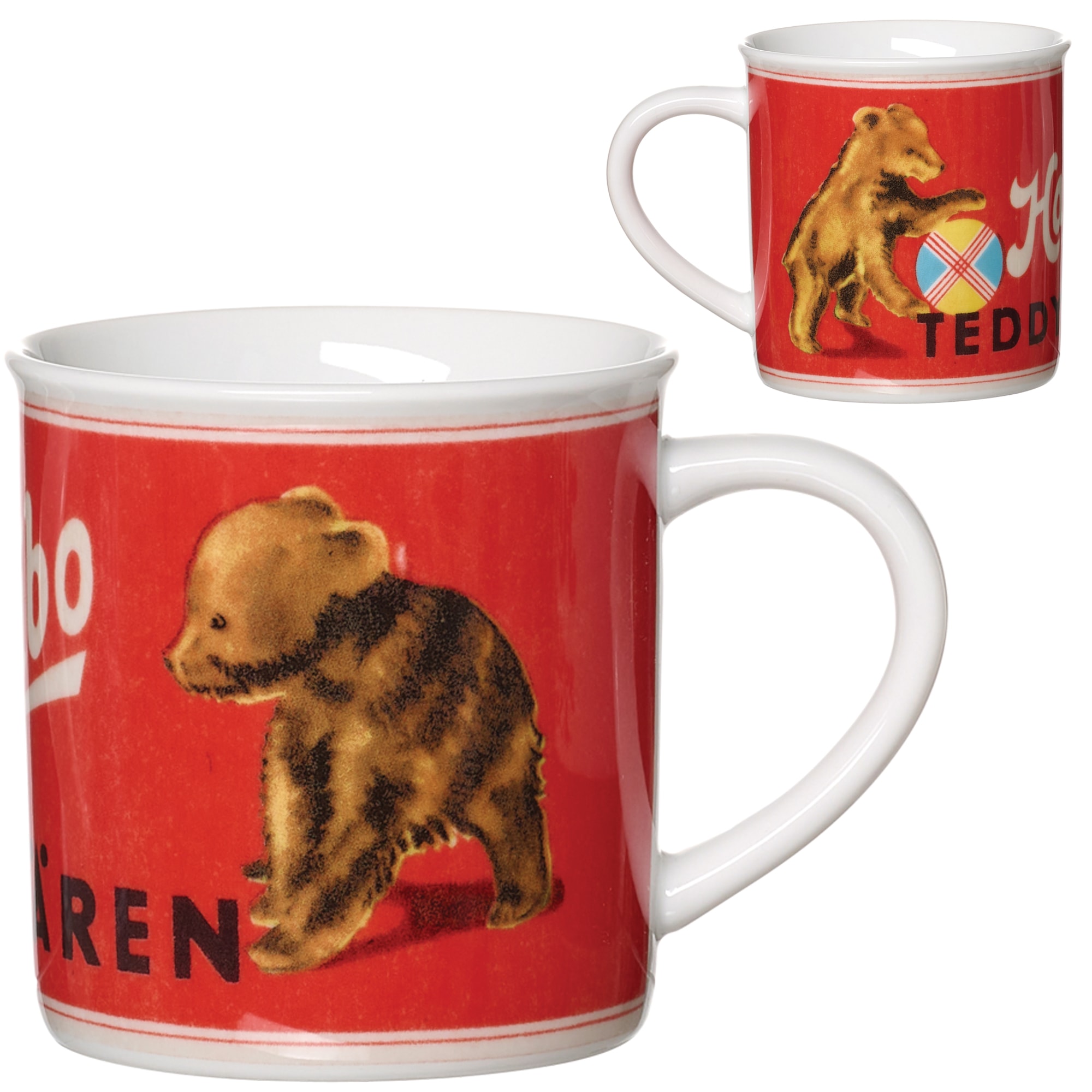Becher "HARIBO Retro, Teddybären, 380 ml", Ø 9cm x 9cm, 380ml, 1 Stk.rot, RITZENHOFF & BREKER, Trinkgefäße, spülmaschinenfest