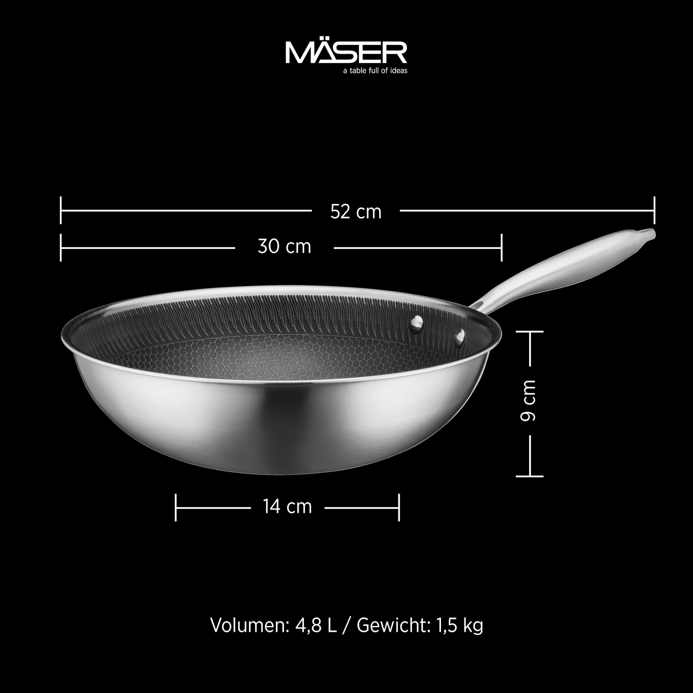 MÄSER Wok »Hestia Keramik« Edelstahl 18/10 1 tlg.