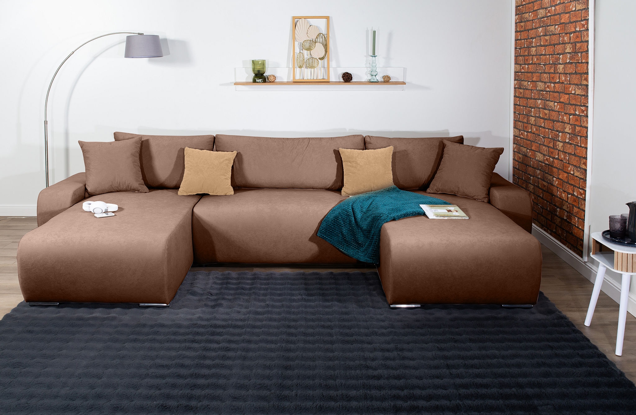 COLLECTION AB Wohnlandschaft »Paola U-Form, Breite 314 cm« Wohnlandschaft,2 Ottomane,Bonnelfederkern,Rückenkissen