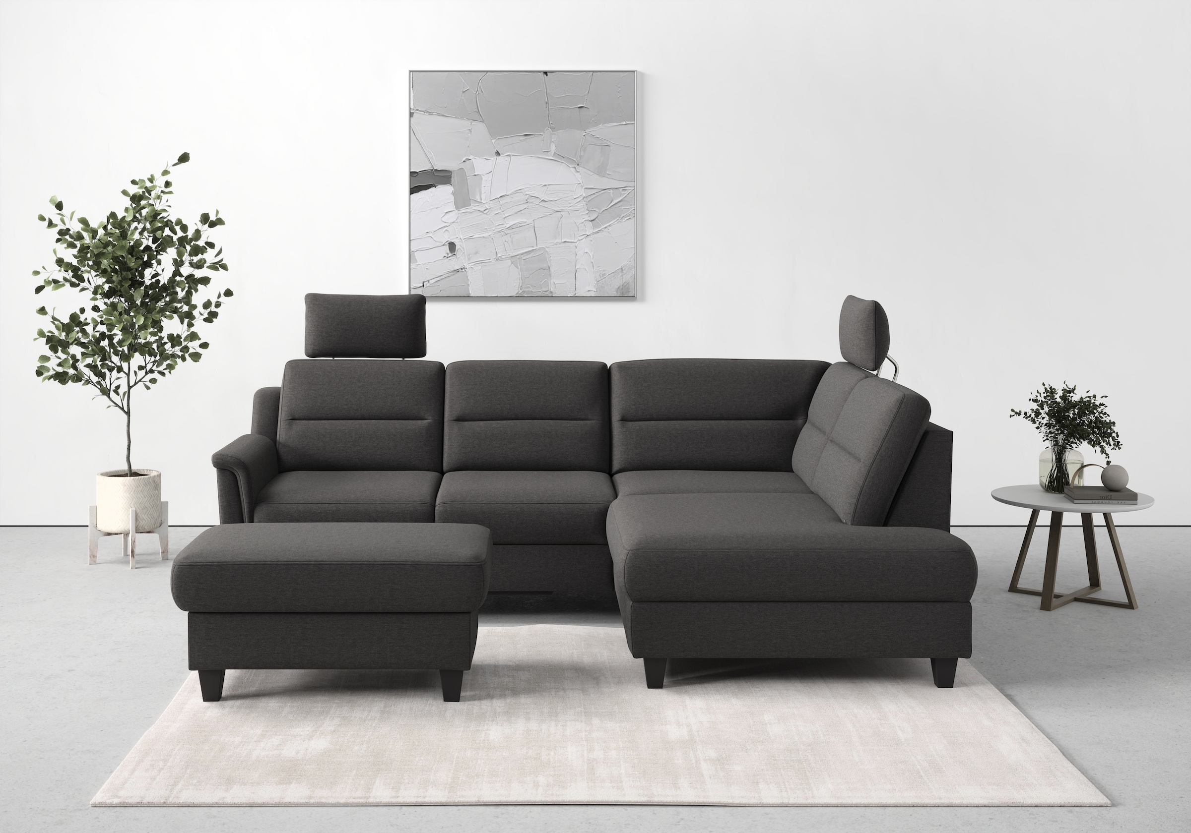sit&more Stauraumhocker »Farö«, mit Stauraum und Federkern und wengefarbenen Füßen