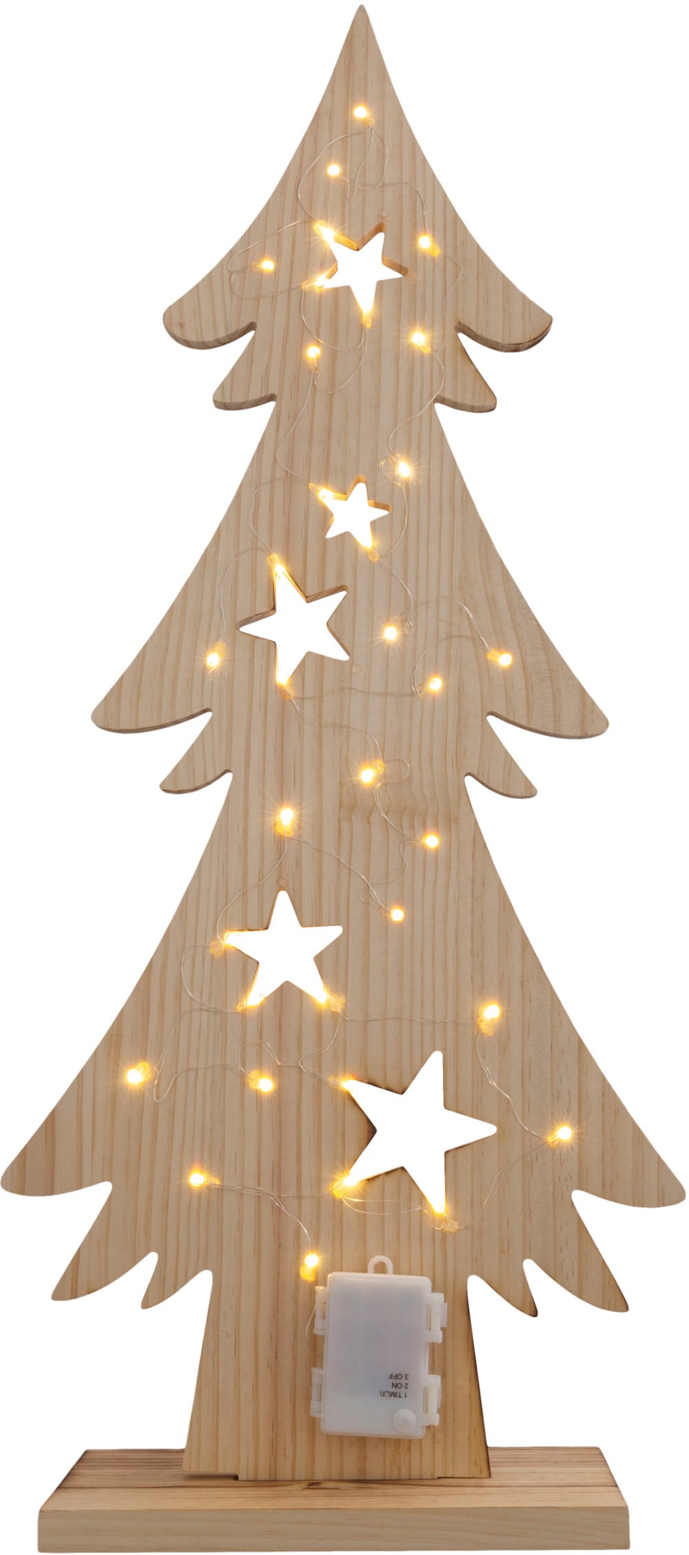Holz-Stehleuchte, Höhe näve 80 Holz«, bestellen Batteriebetrieben Baum »Tannenbaum, cm, Weihnachtsdeko ca. | aus LED BAUR