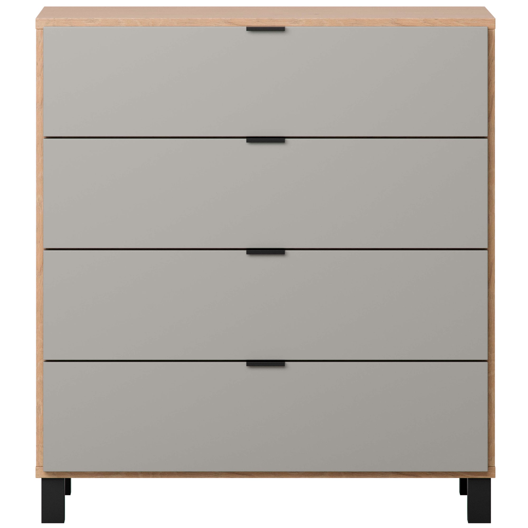 VOX Kommode »SIMPLE Sideboard mit 4 Schubladen, Maße B/T/H: 90/47/94,5 cm«, Soft-Close Function, mit schwarzen Metallgriffe