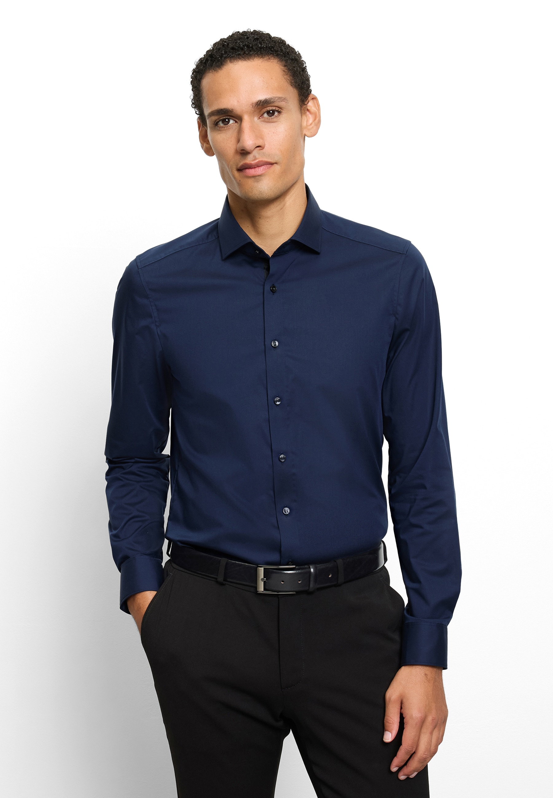 OLYMP Langarmhemd »Level Five« Businesshemd, unifarben, body fit, Royalkentkragen