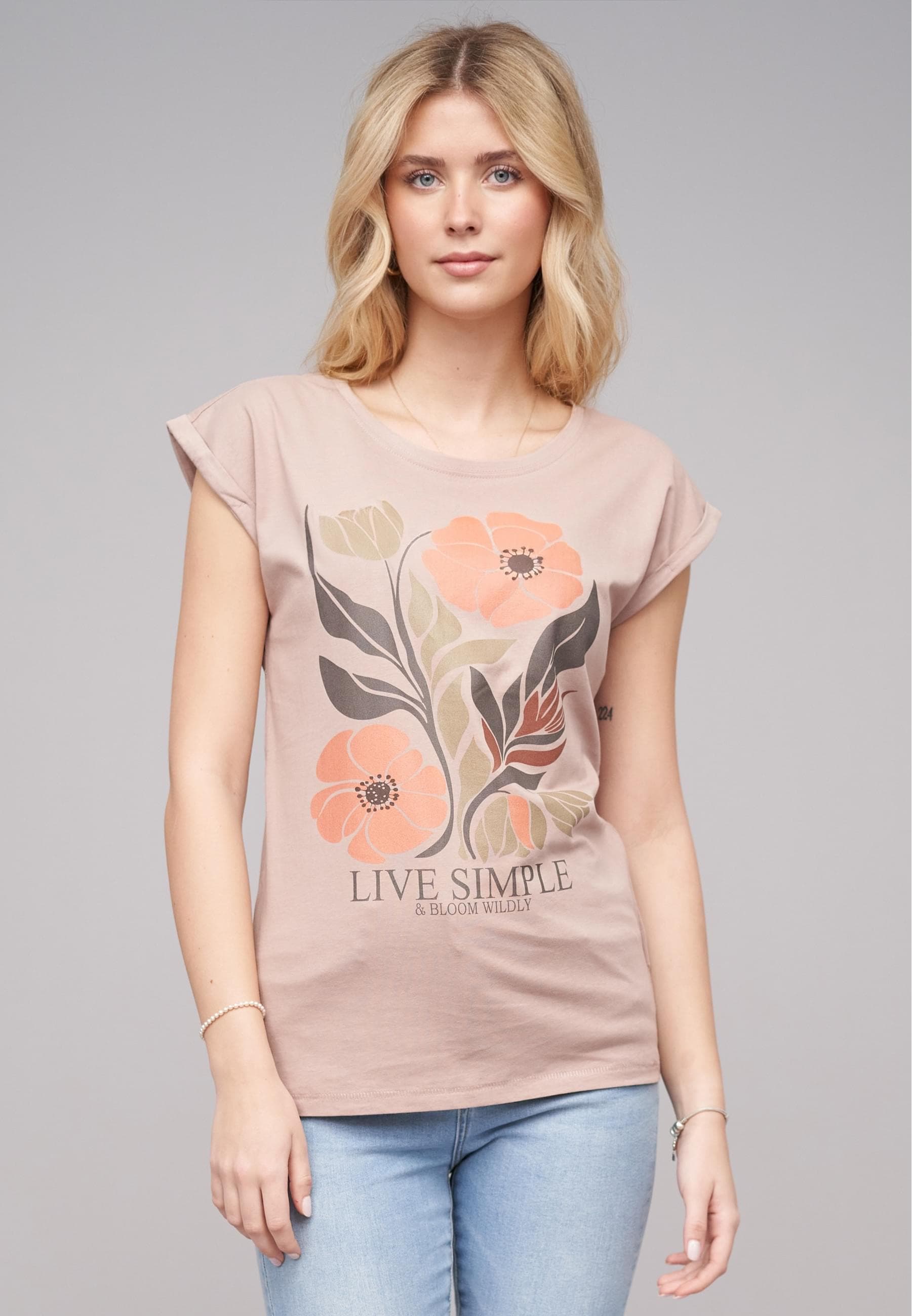 CLOUD 5IVE T-Shirt »CLOUD 5IVE Ladies 77 Live Simple Tee«, (1 tlg.)