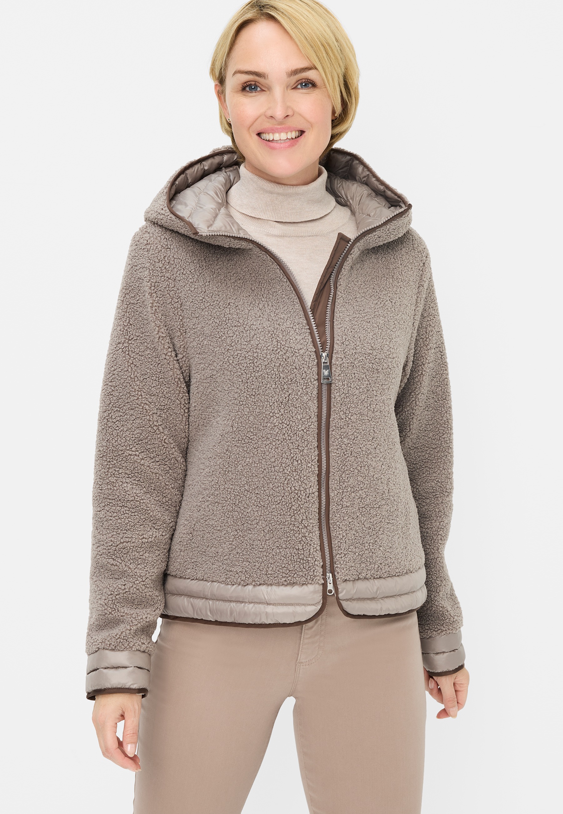 Fuchs Schmitt Plüschjacke "Plüschjacke" mit Kapuze mit Kapuze günstig online kaufen