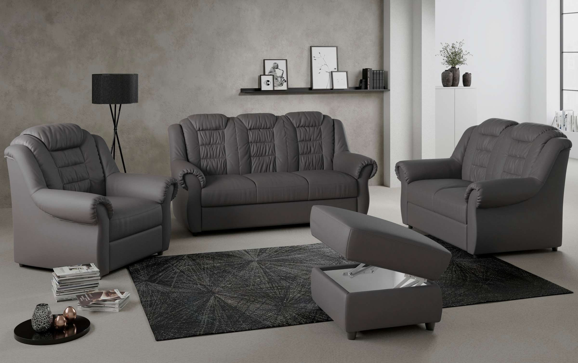 Home affaire 3-Sitzer "Boston" Sofa mit hoher Rückenlehne günstig online kaufen