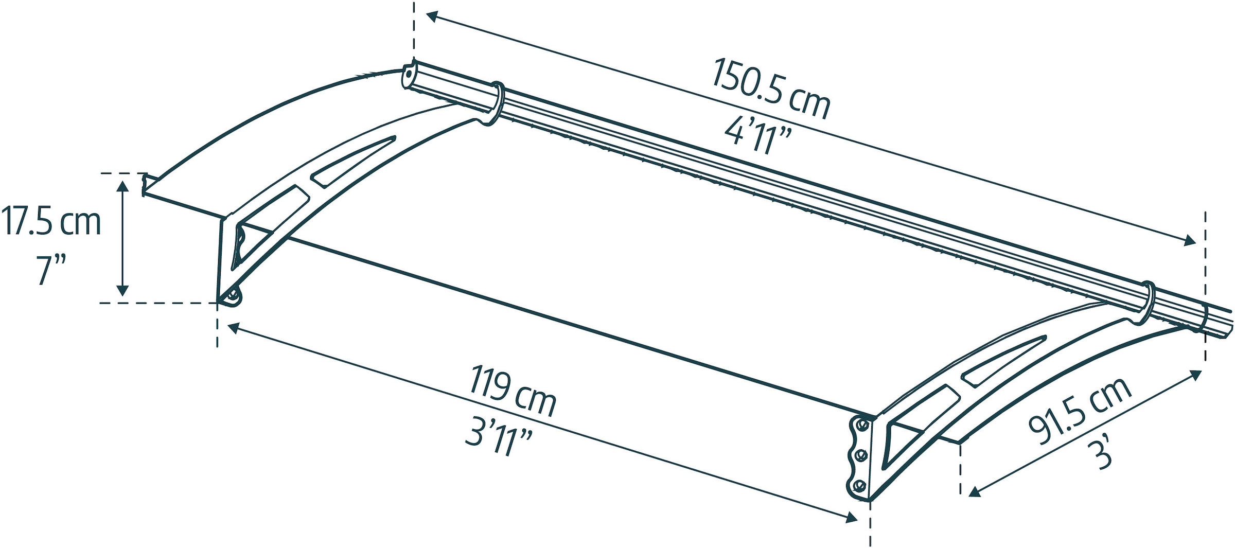 Palram - Canopia Pultvordach »Aquila Alu Vordach«, robuste Aluminiumstruktur