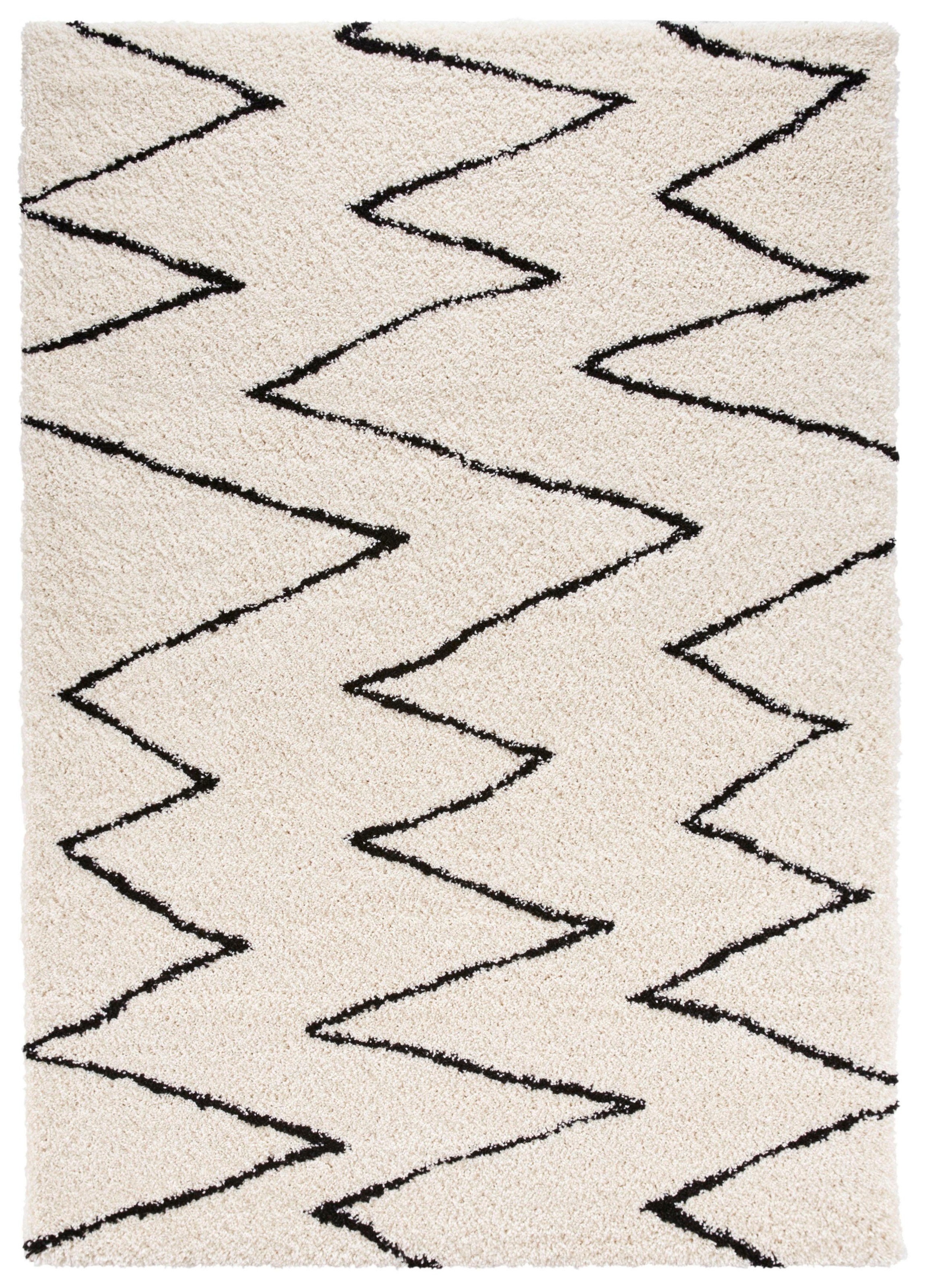 HANSE Home Hochflor-Teppich »Jara«, rechteckig, 35 mm Höhe, Zickzack Muster, weich durch Microfaser,Robust, Pflegeleicht