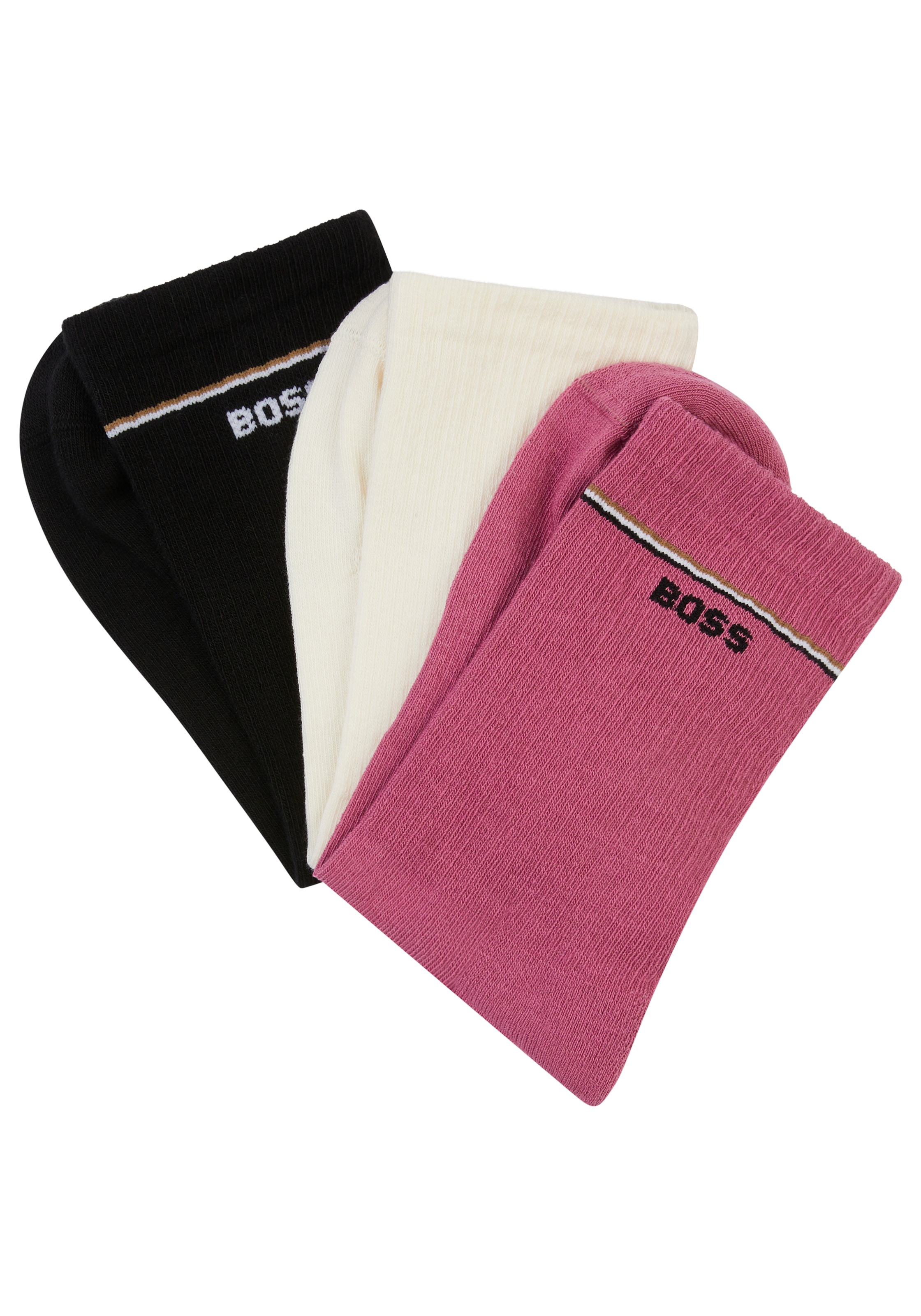 BOSS Basicsocken "3P QS Iconic CC SP W", (3 Paar), kontrastfarbene Details günstig online kaufen