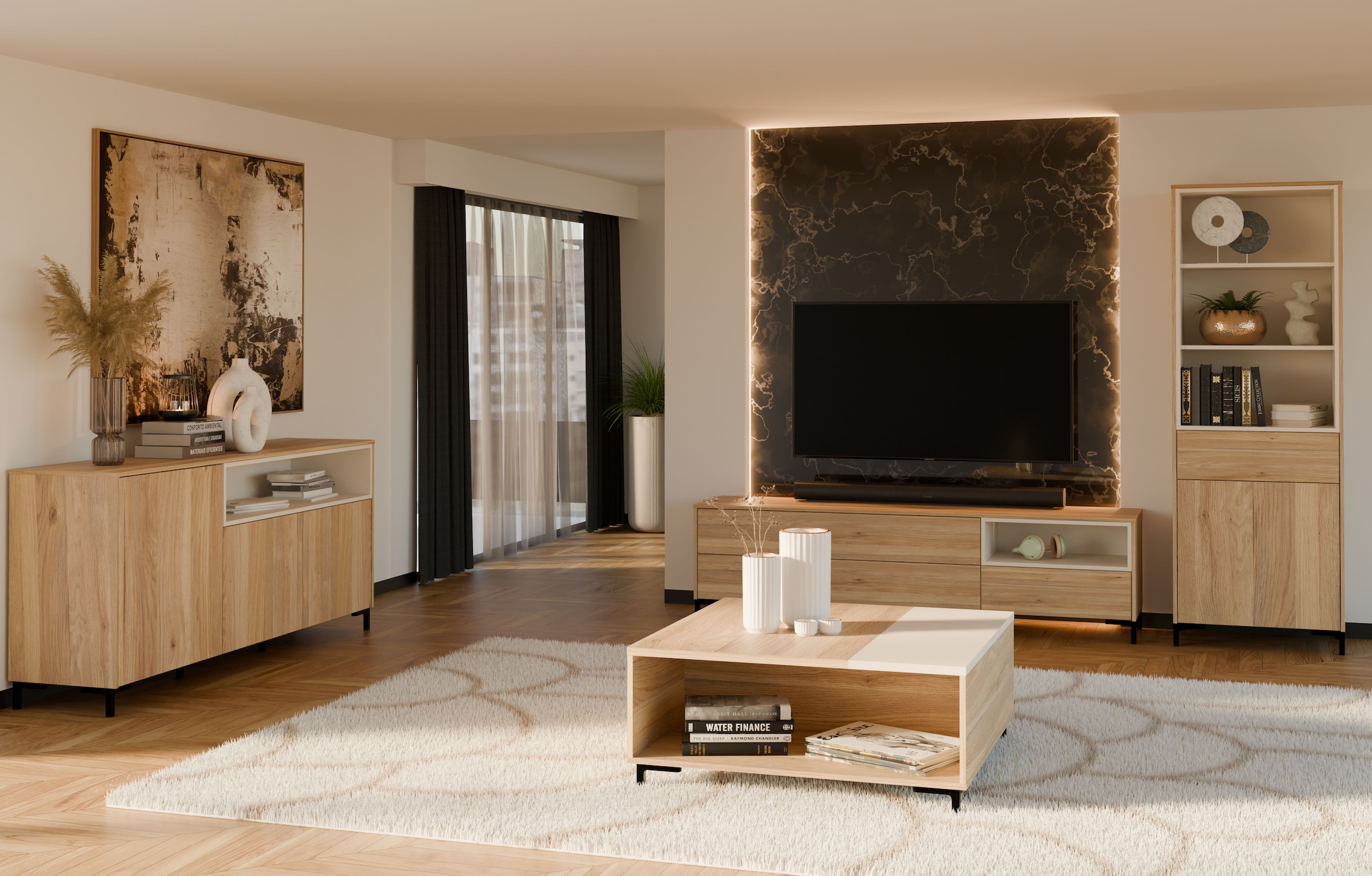 FORTE Standregal »Galactique«, Regal, Push-to-Open, Stauraum, grifflos