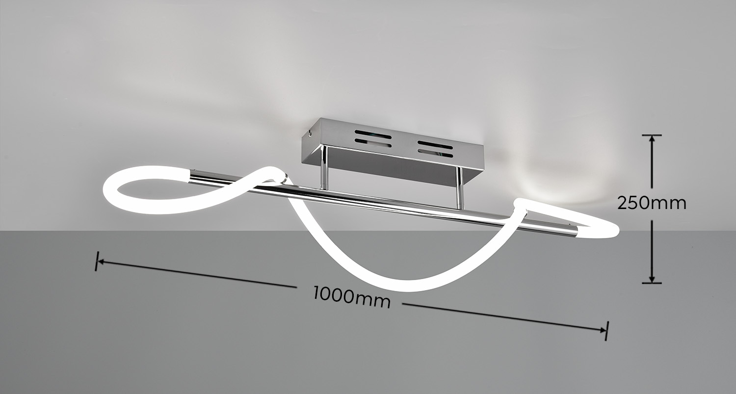 REALITY Leuchten LED Deckenleuchte »ARGOS, Deckenlampe 28W LED kaltweiß 4000K, 3500 Lumen, Switch Dimmer«, 1 flammig, Leuchtmittel LED-Board | LED fest integriert, in 3 Stufen dimmbar über Wandschalter, 105 x 30 x 34 cm, LED Lichtband
