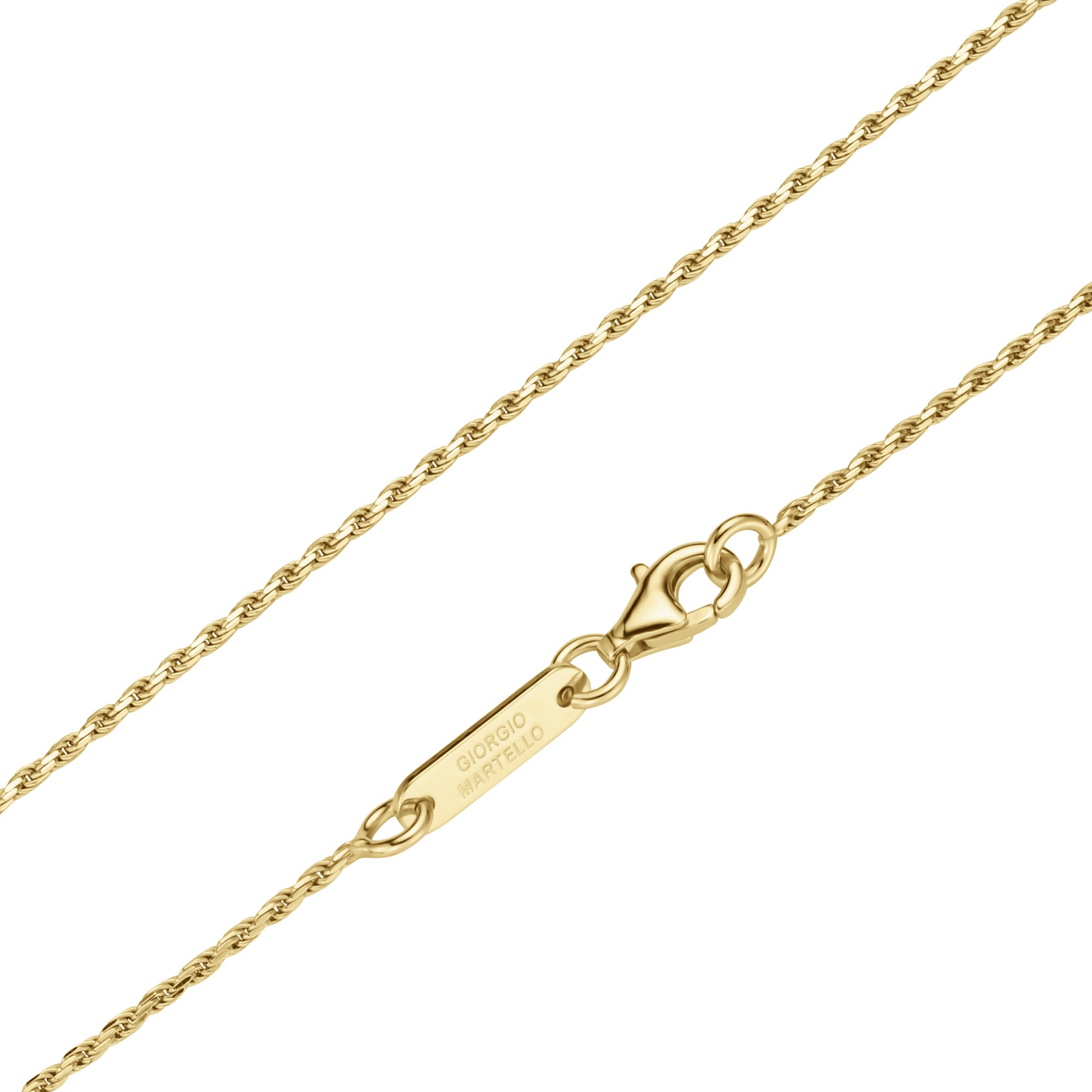 GIORGIO MARTELLO MILANO Silberkette »diamantierte Kordelkette, vergoldet, Silber 925«