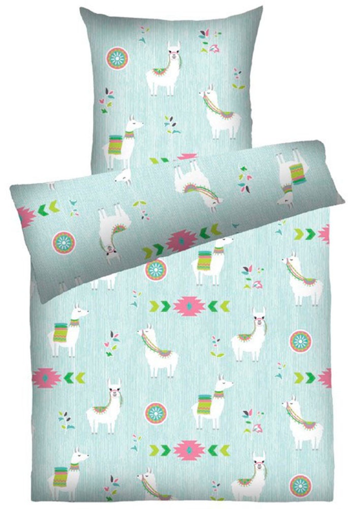 Dyckhoff Bettwäsche "Lama" 2 Stk. in Frottier Qualität, mit Lama Motiv günstig online kaufen