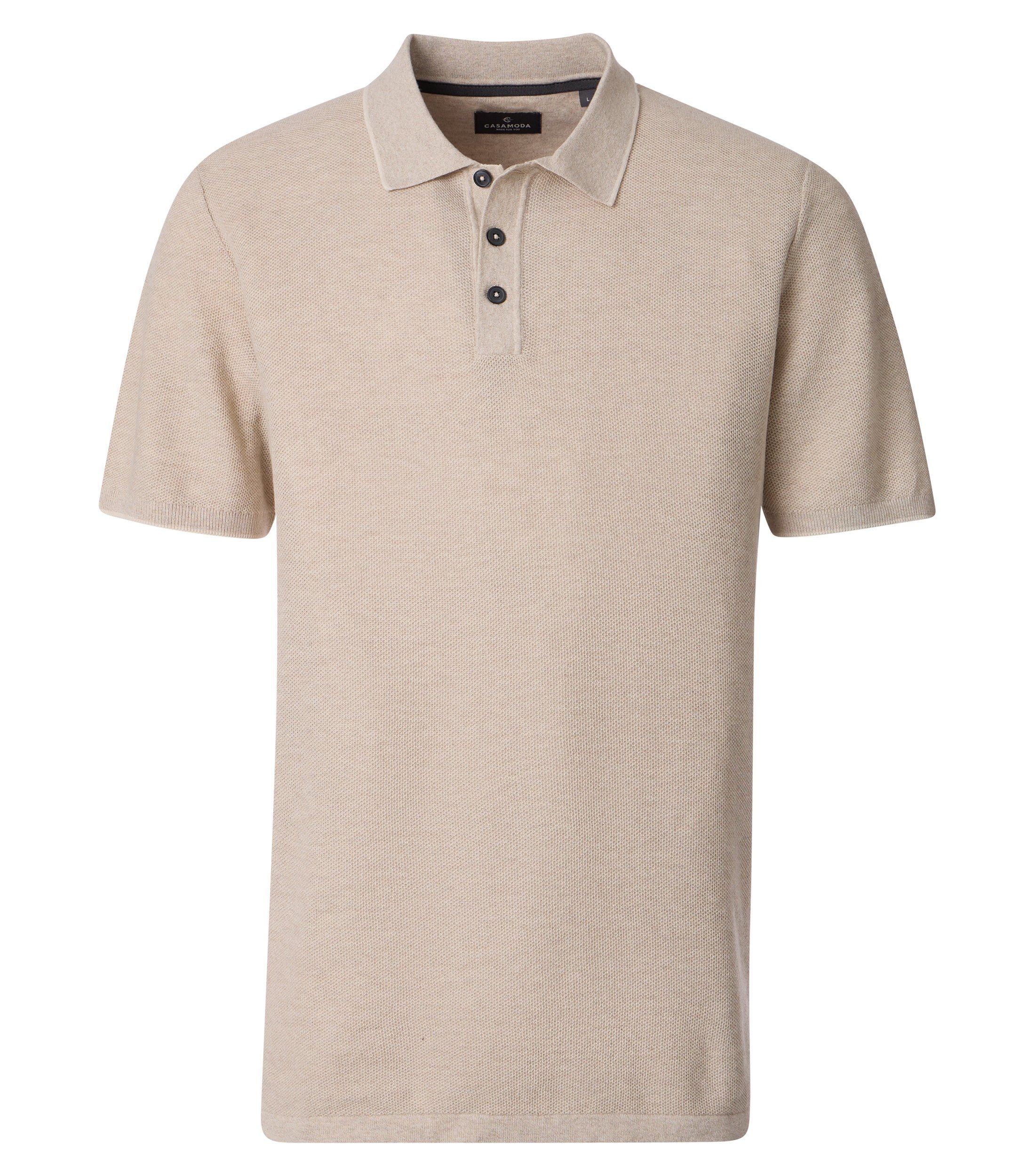 Poloshirt CASAMODA "CASAMODA Polo-Shirt uni", Damen, Gr. XXL, beige, 100% Baumwolle, Shirts