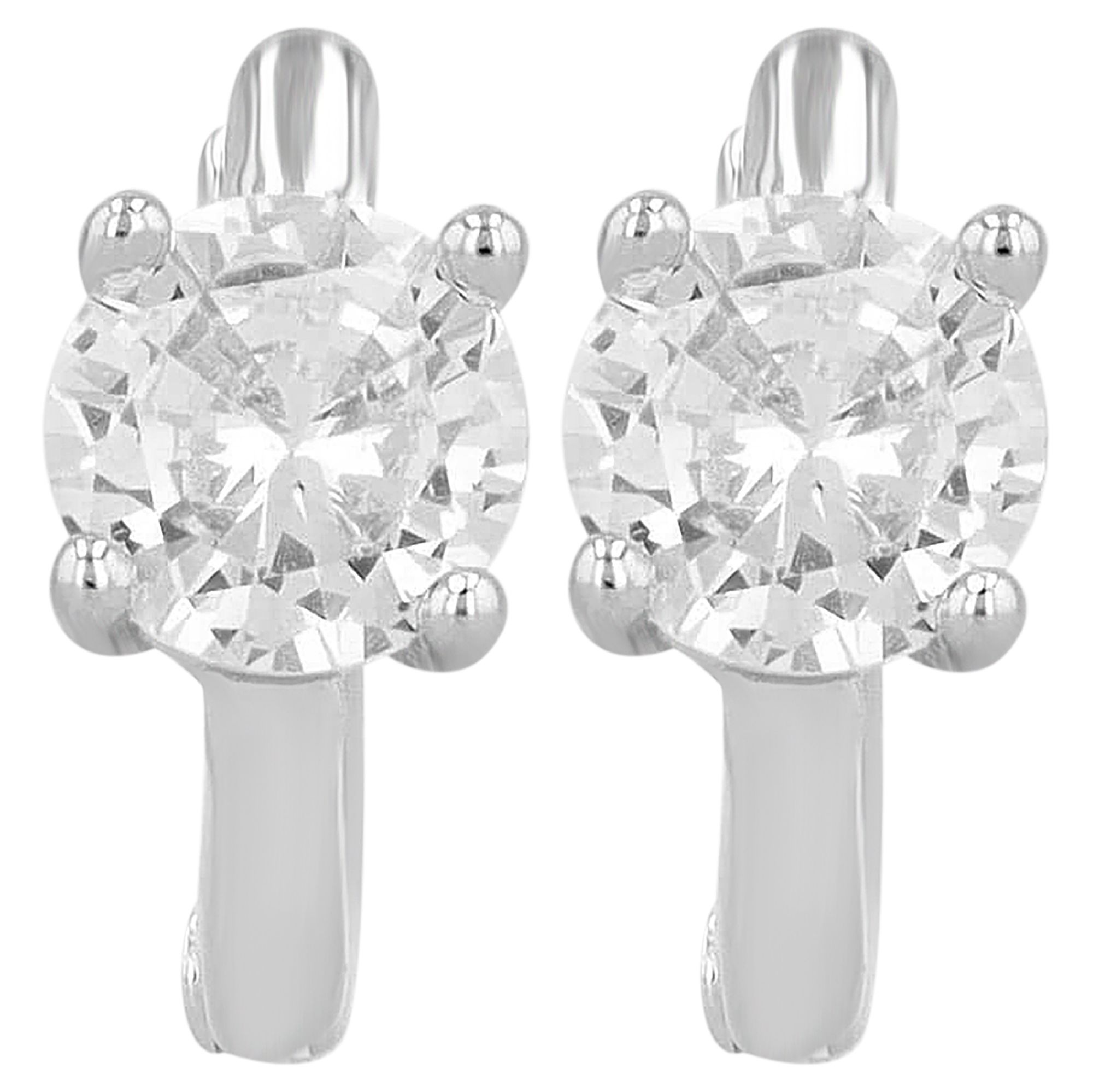 Adelia´s Klappcreolen »Damen Ohrringe – Klappcreole aus 925 Silber mit Zirkonia« Ideal als Geschenk für besondere Anlässe