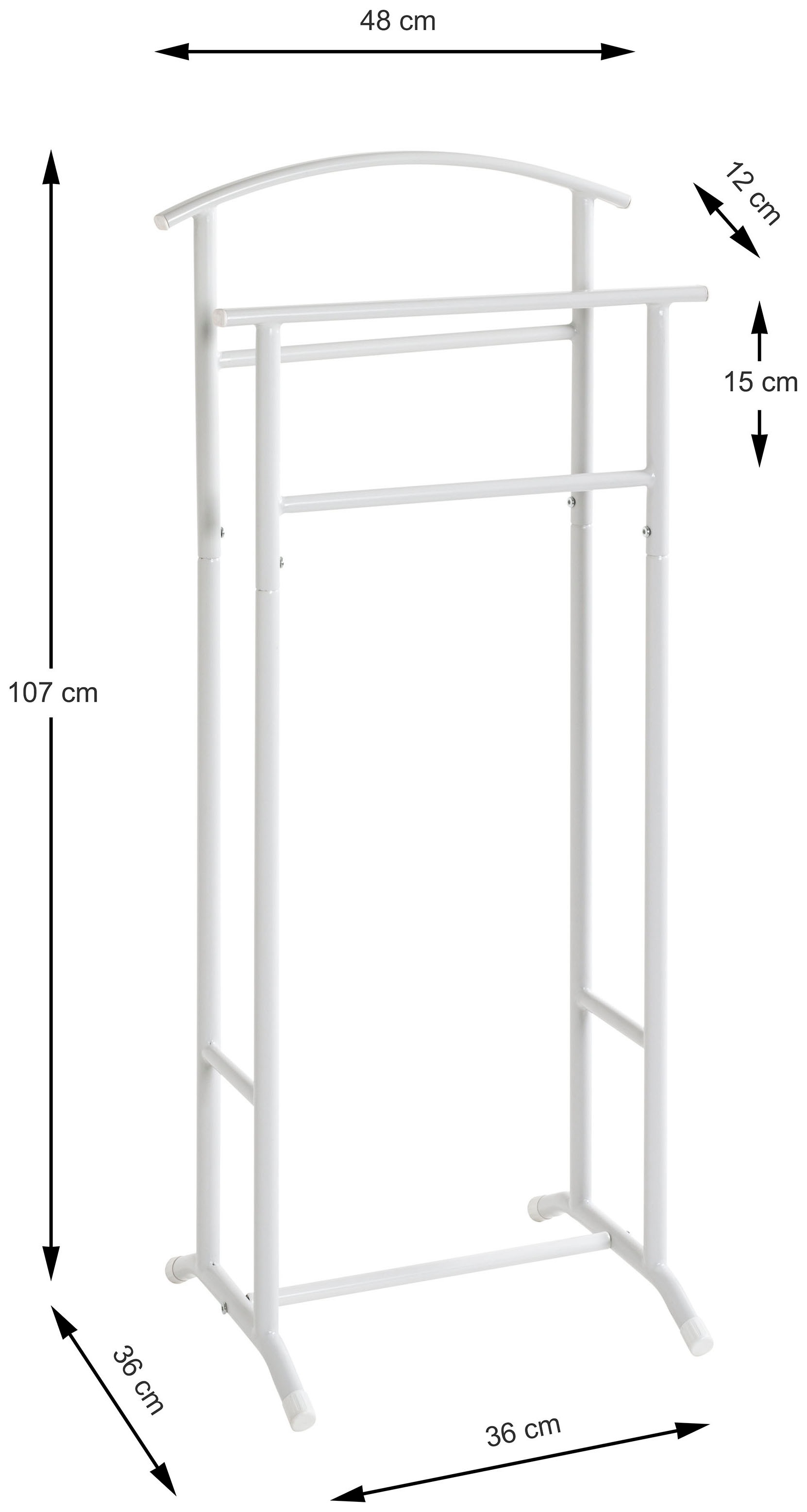 HAKU Herrendiener »Anzugständer, Dressboy, Kleiderboy, Kleiderbutler, Stiller Diener« Freiform - aus Metall -B/T/H 48/36/107 cm