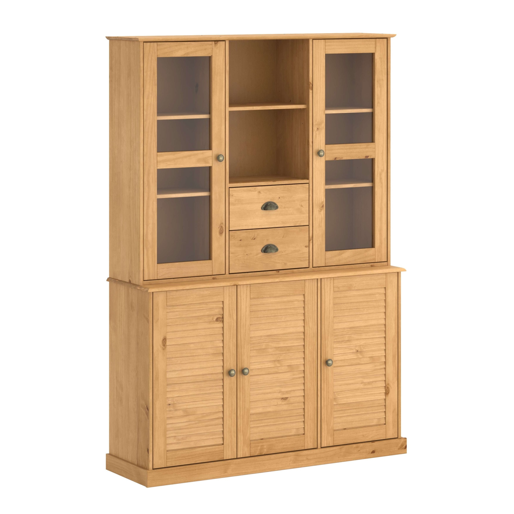 OTTO home Buffet "Turia" mit Glas- u. Lamellentüren, aus massivem Kiefernholz FSC, Höhe 180 cm