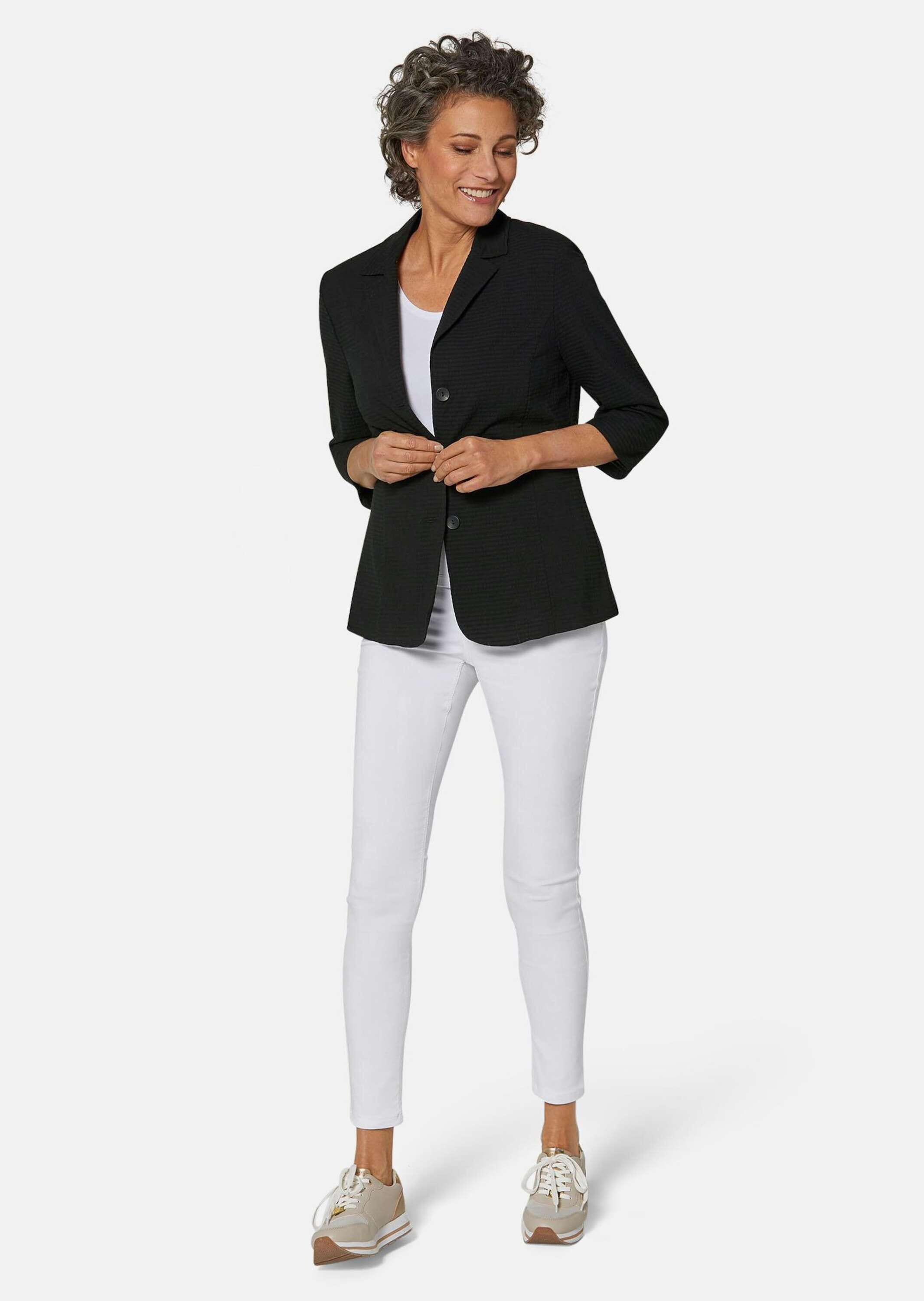 GOLDNER Jackenblazer »Kurzgröße Leichte Blusenjacke in Seersucker«