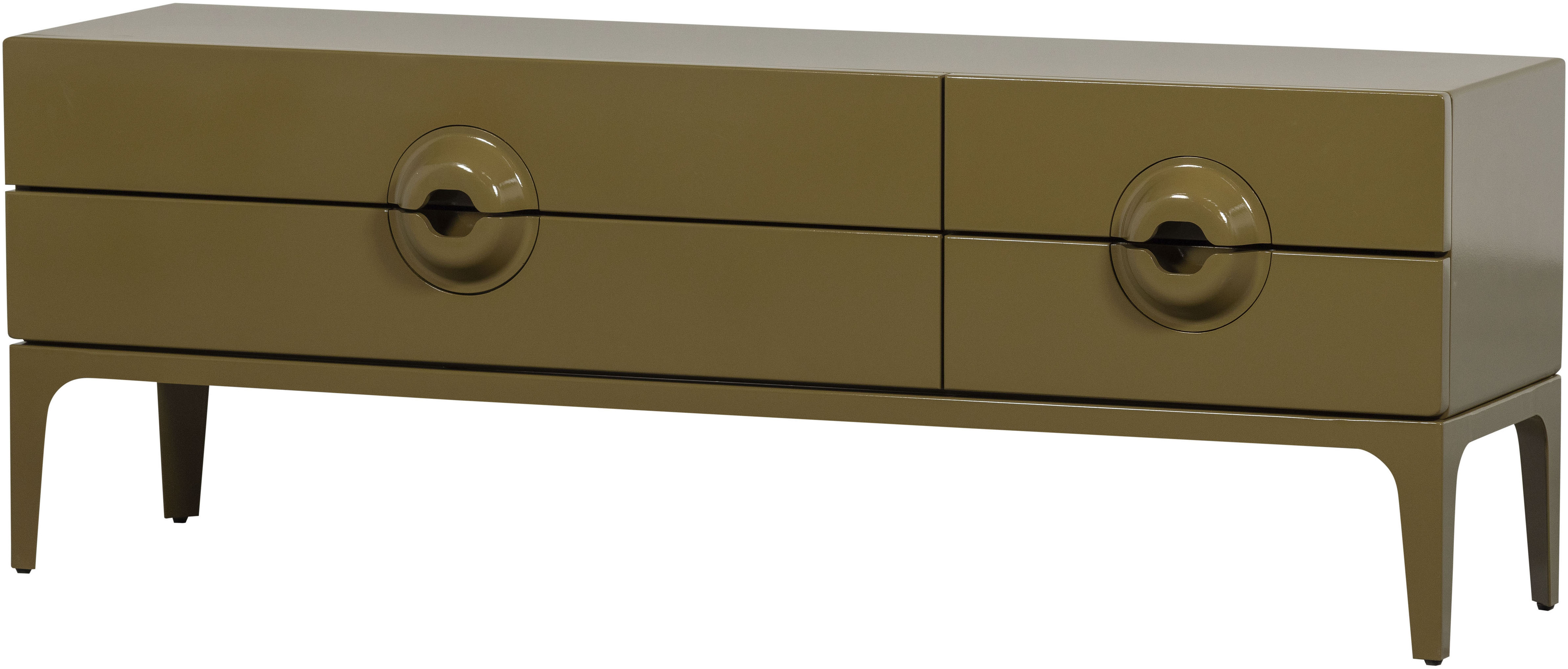 WOOOD Lowboard "Merge mit Eukalyptusholz und 4 Schubladen" Eukalyptusholz, Tragkraft 120 kg, Metallbeine