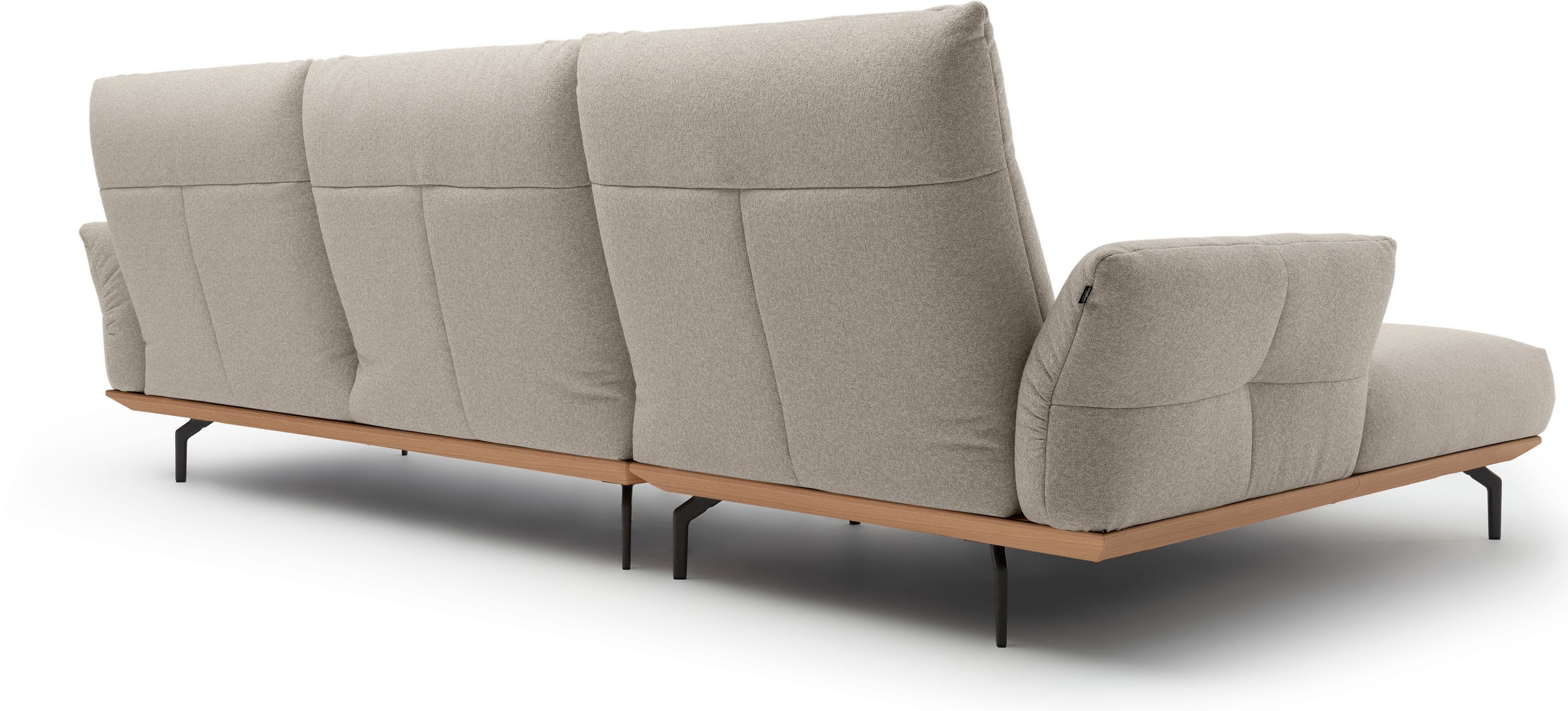 Creation BY ROLF BENZ Ecksofa »CR.460«, Sockel in Eiche, Winkelfüße in Umbragrau, Breite 318 cm