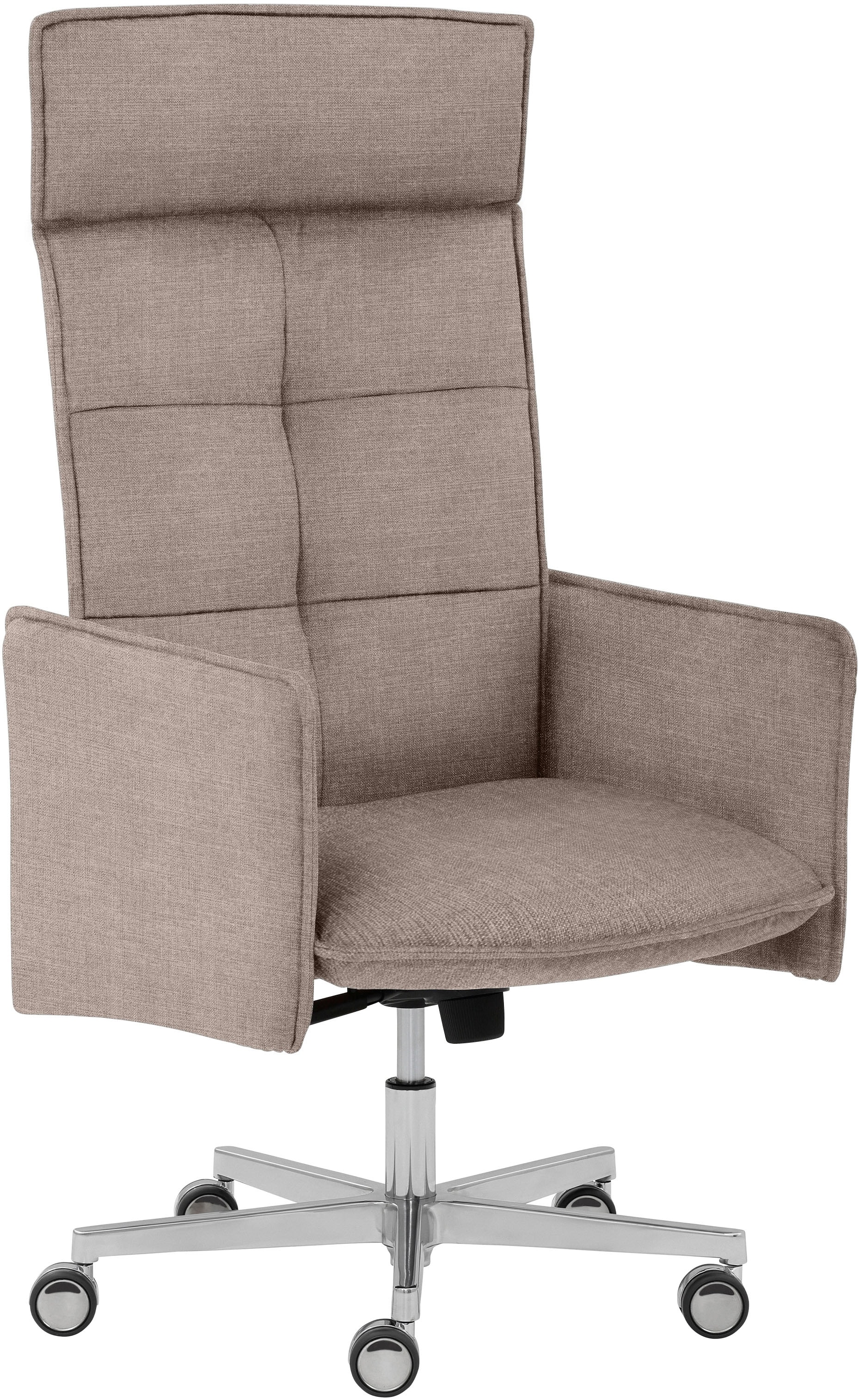 Drehstuhl MAYER SITZMÖBEL, B:68cm H:120cm T:69cmbeige, aluminium, Stoff, Esszimmer, Stühle, "myCOSYWORXX Homeoffice Sessel", besonders bequem