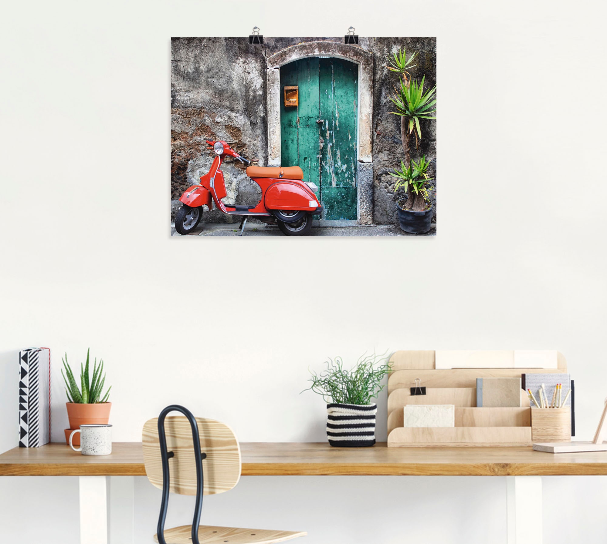 Artland Wandbild »Roter Motorroller«, Motorräder & Roller, (1 St.), als Alubild, Outdoorbild, Leinwandbild, Poster in verschied. Größen