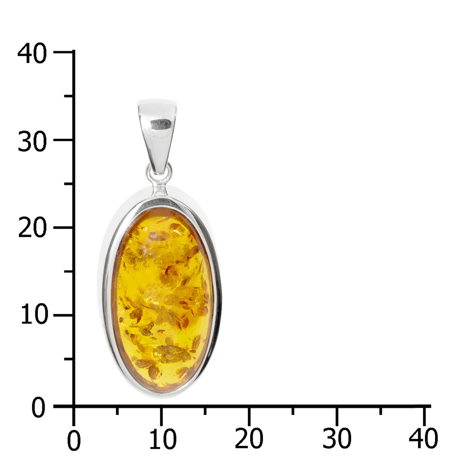 Kettenanhänger OSTSEE-SCHMUCK "Ostsee-Schmuck Anhänger Classic 24x12 mm", weiß, Schmuckanhänger, Damen, 37 x 16mm, Silber 925 (Sterlingsilber), 5,1 g, Kettenanhänger 2