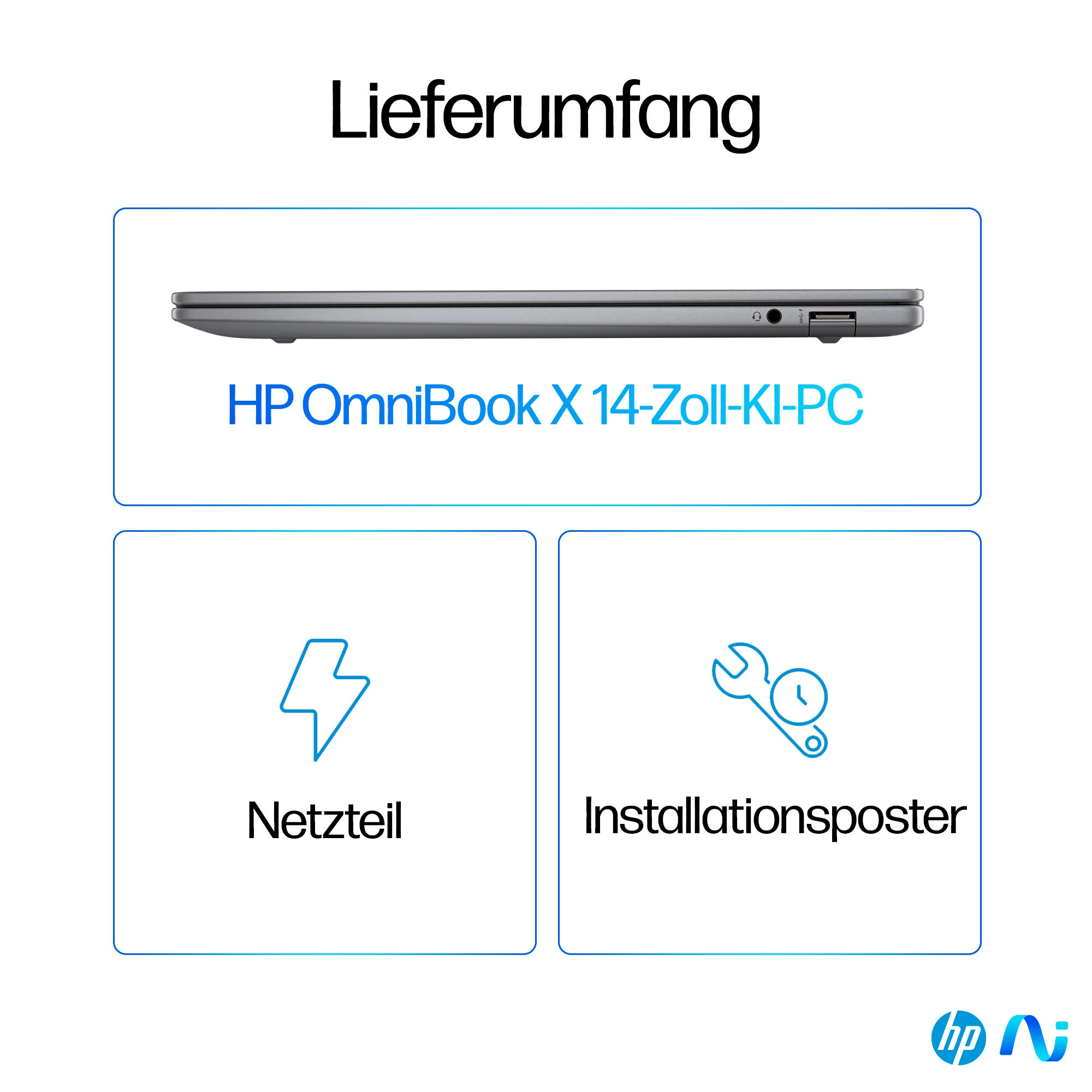 HP Notebook »OmniBook X 14-fe0060ng Silver«, 35,6 cm, / 14 Zoll, Qualcomm, Snapdragon X, Adreno, 1000 GB SSD